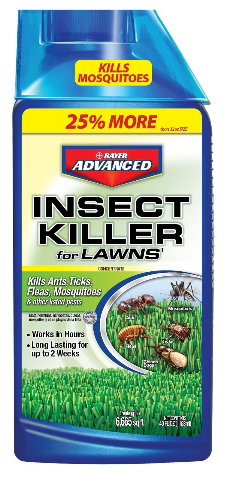Bayer Advanced 100532526 Bayer Lawn Insect Killer Concentrate, 40 oz, White