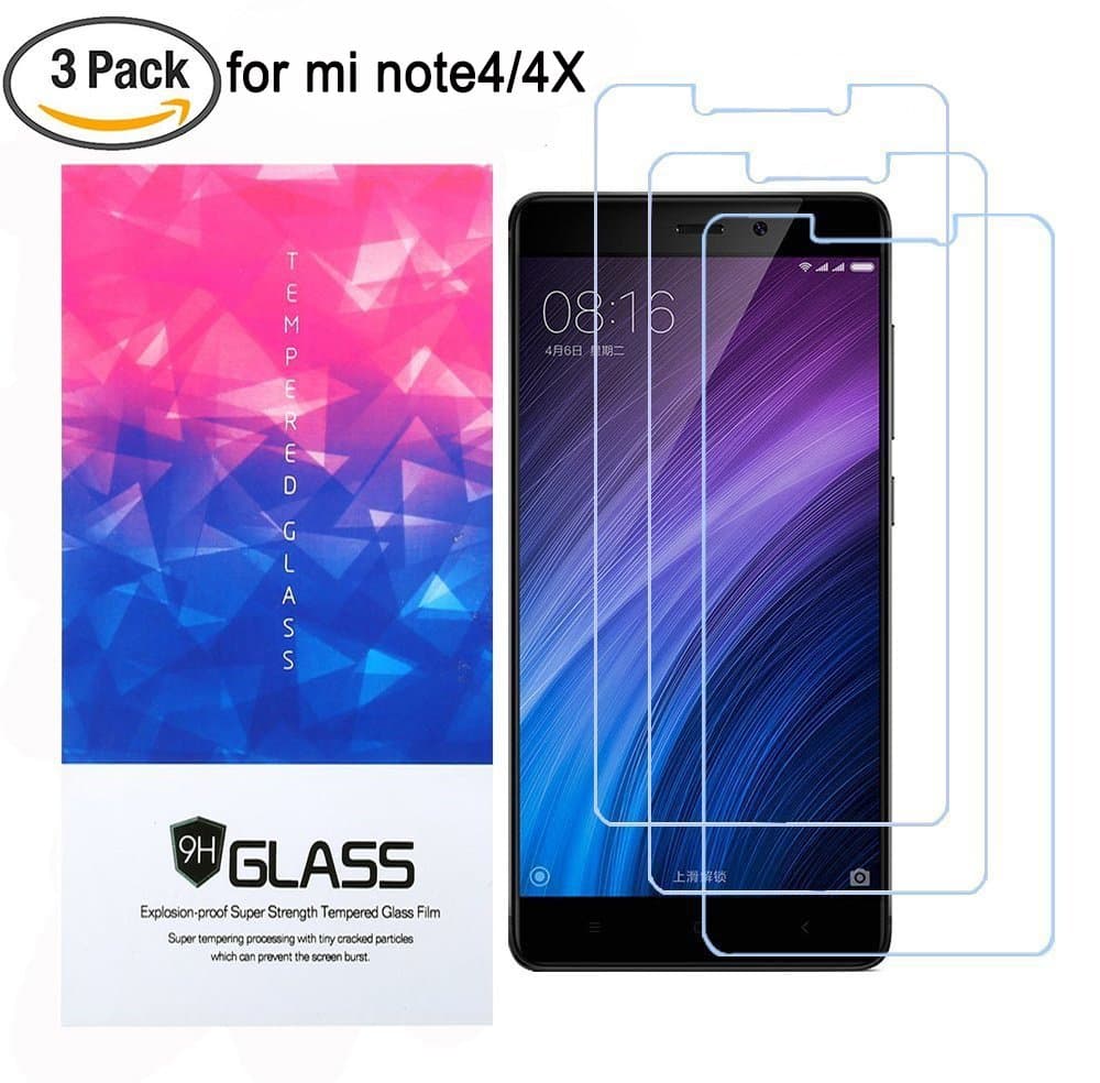 Xiaomi Redmi Note 4/ 4x Screen Protector, CompraFun 3 Packs Premium Crystal Tempered Glass 9H 0.2mm Thin 2.5D Screen Protector Case Cover for Xiaomi Redmi Note 4/Note 4 x