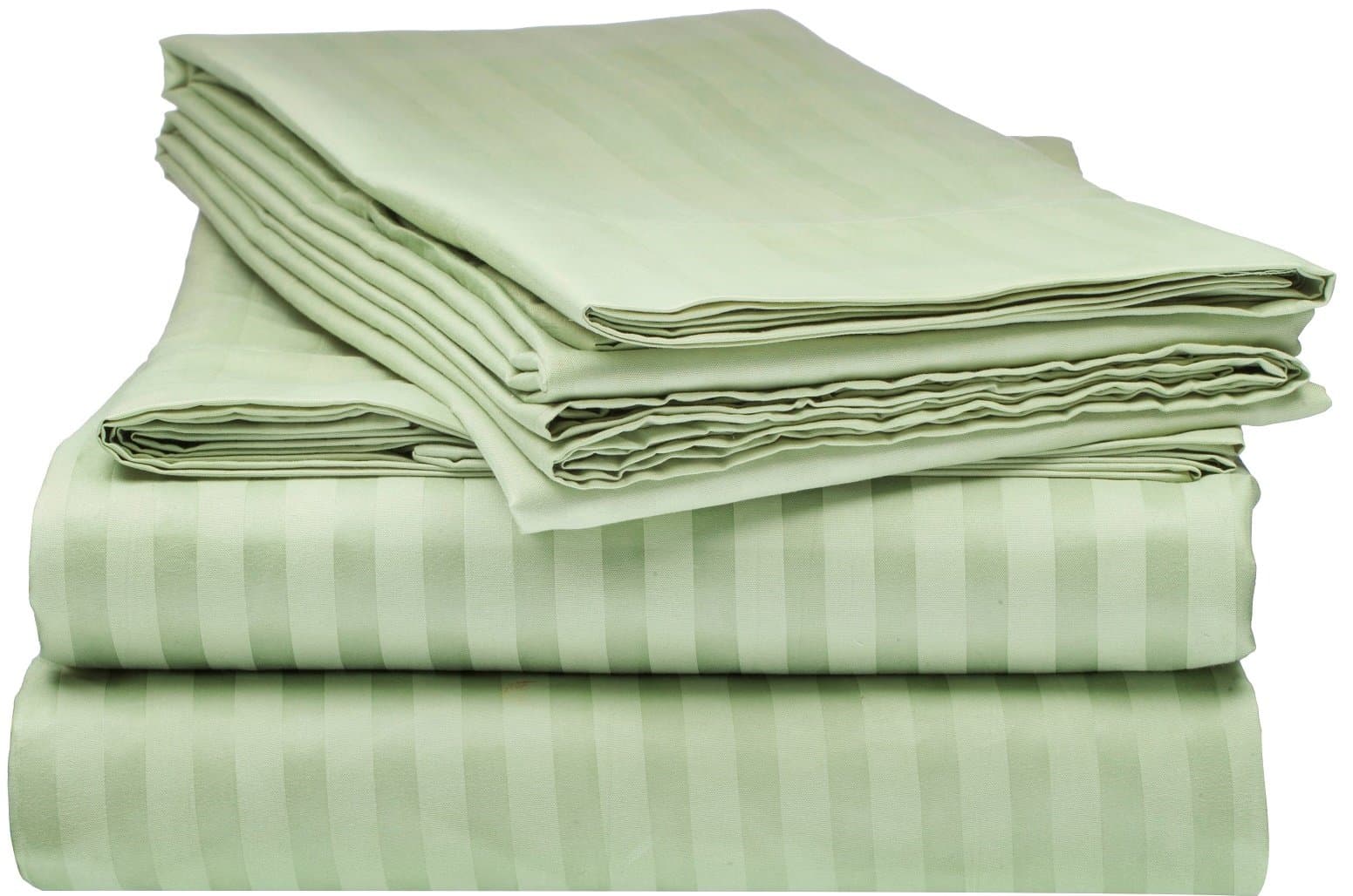 Bella kline Bedding 1800 Series 4 pc Bed Sheet Set with Pillowcases Hypoallergenic, 1 Soft Silky Luxurious Feel, Fitted and Flat Sheets Lifetime - King Size, SAGE Olive Green