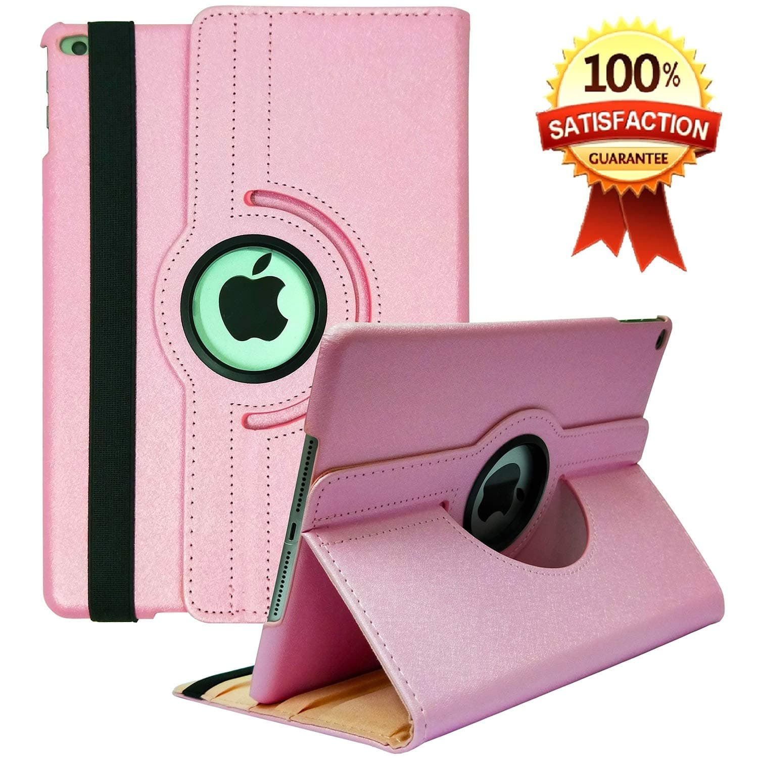 iPad Case Fit 2018/2017 iPad 9.7 6th/5th Generation - 360 Degree Rotating iPad Air Case Cover with Auto Wake/Sleep Compatible with Apple iPad 9.7 Inch 2018/2017 (Pink)