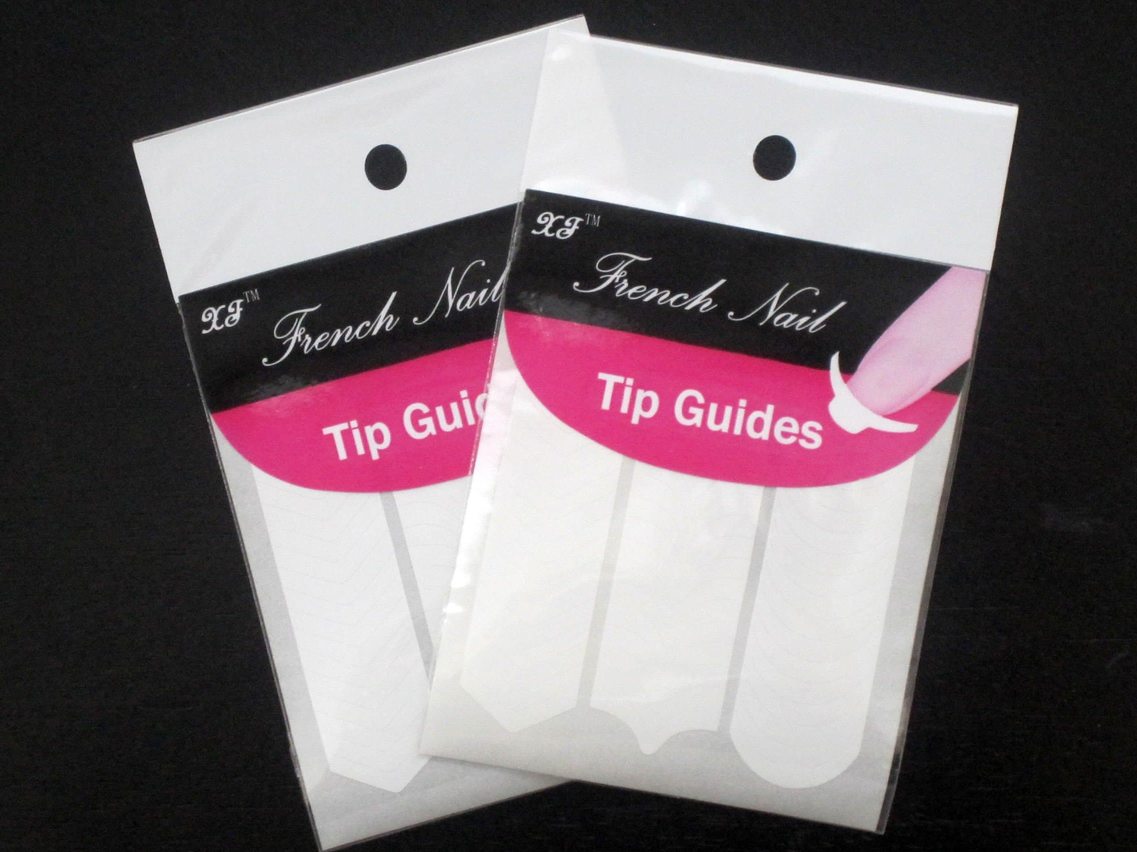 French Nail Guide Line Sticker 3 Styles DIY Stencil - 2 Pack With Bonus Nail Sticker