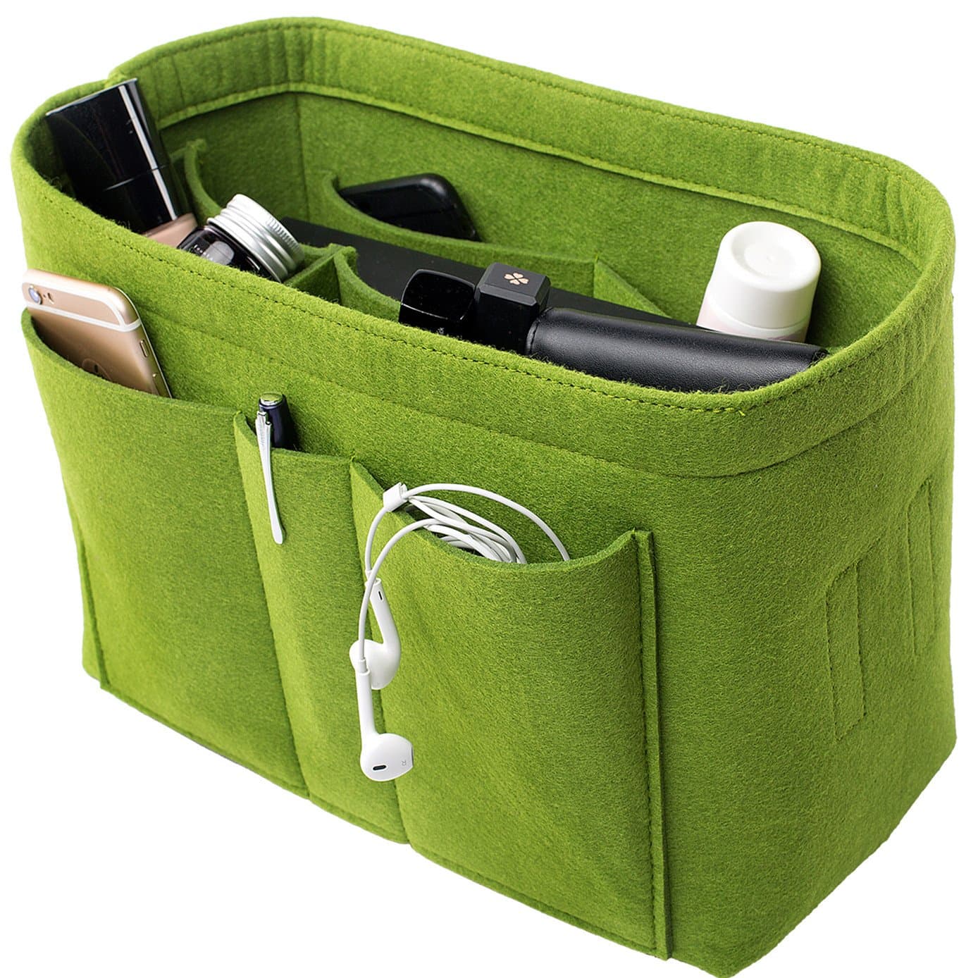 Felt Insert Bag Organizer Purse Organizer, Handbag Bag in Bag for Speedy Neverful Longchamp,Medium,Green(style 1)