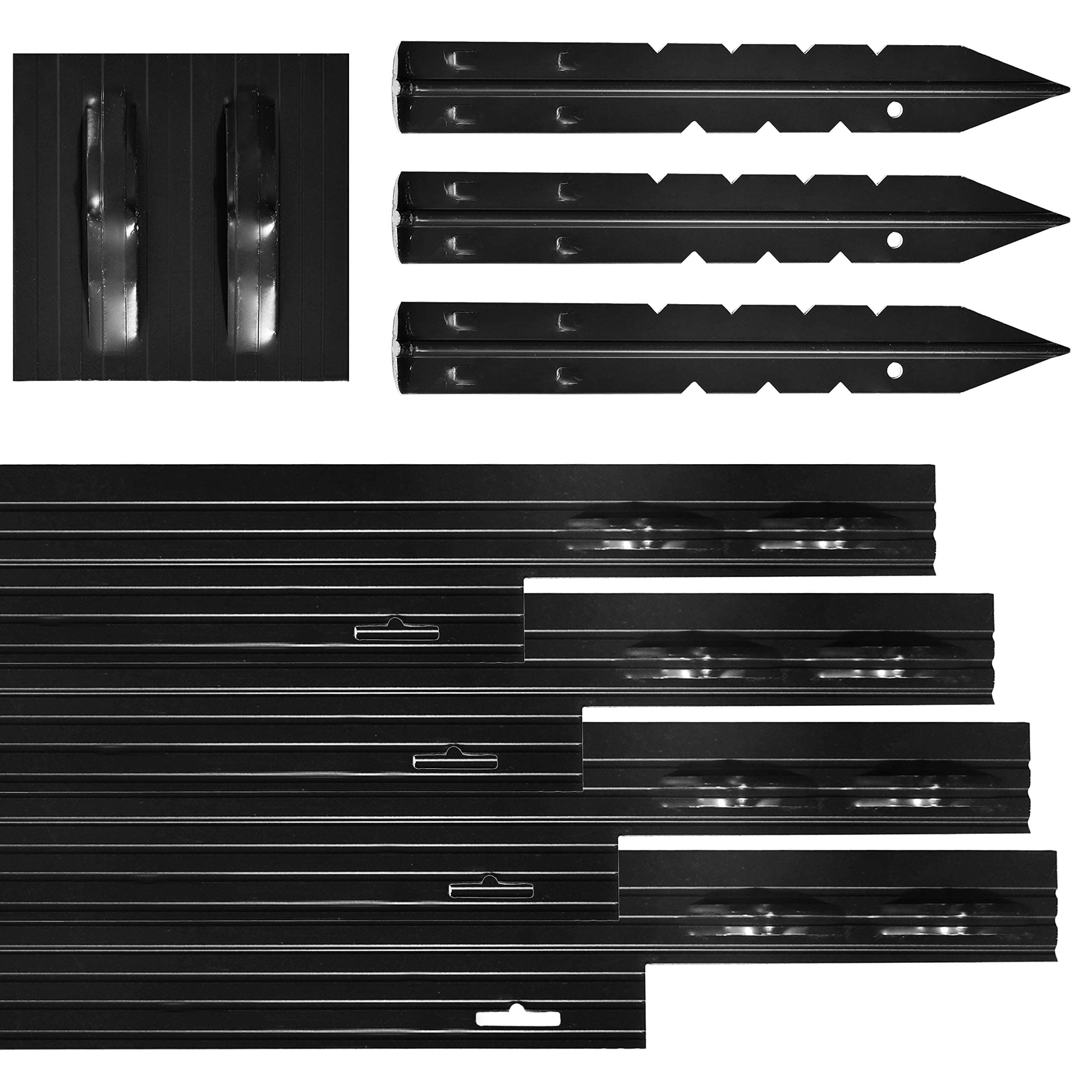 Dreamscape PRO Aluminum Landscape Edging - Easy Install Professional Landscaping Border - 10 Strips, 16ft Each (160ft Total) - Black Anodized - Metal Divider for Lawn, Garden, Flowerbed