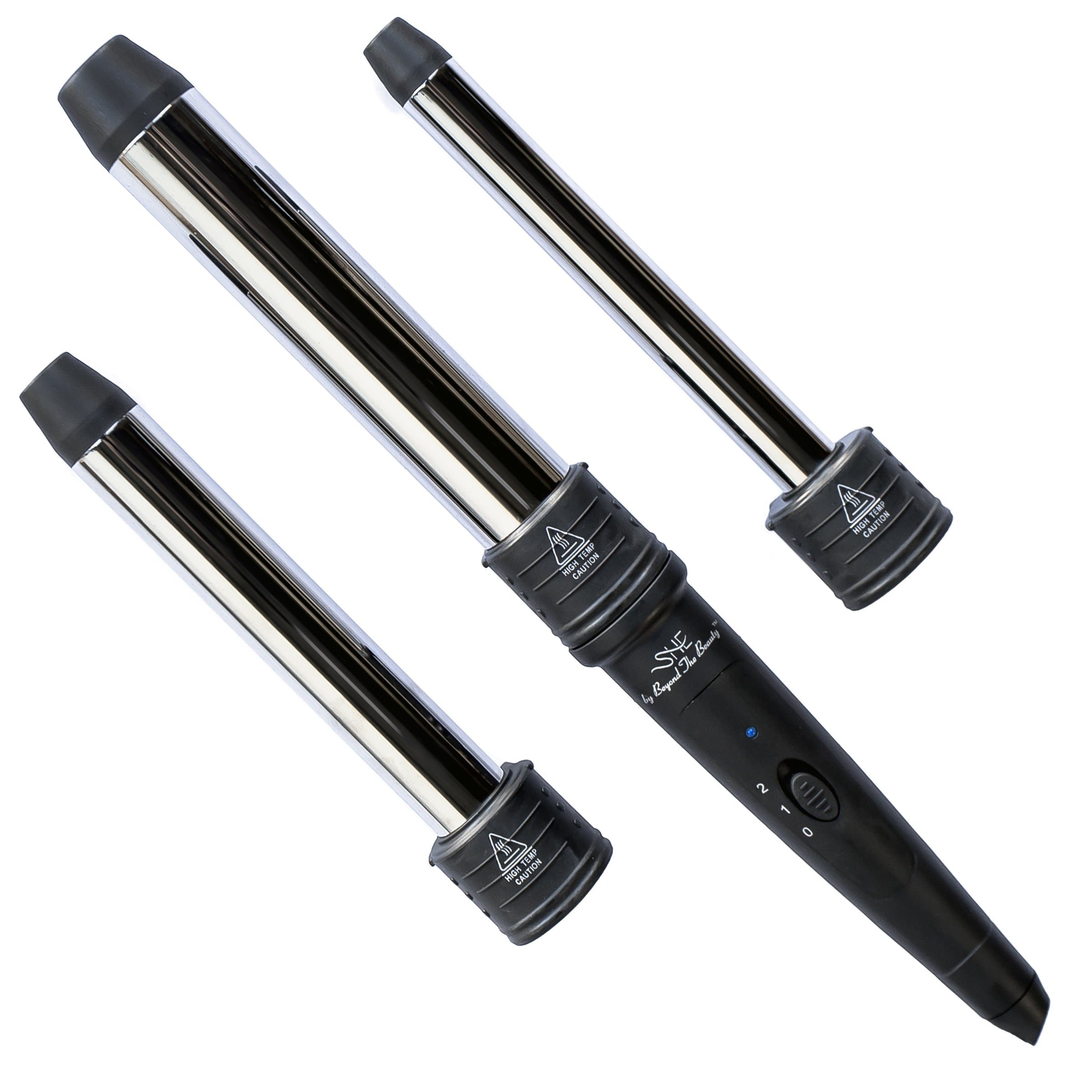 Beyond The Beauty Titanium Curling Wand Iron Set (Black)