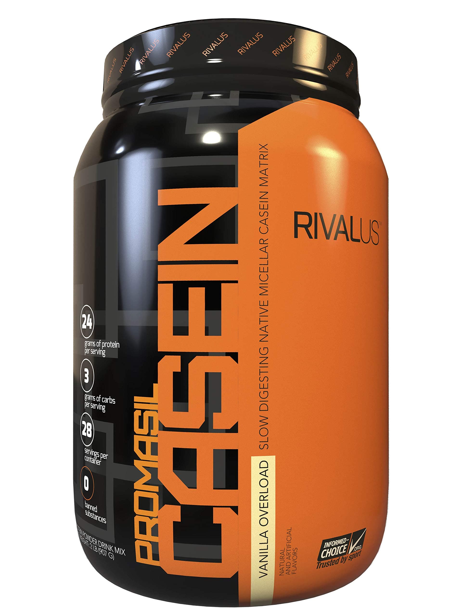 Rivalus Promasil Casein, Vanilla, 2 Pound - Protein Casein Blend, Native Micellar Casein, Sustained Delivery, Clean Nutrition Profile, No Banned Substances, Made in USA