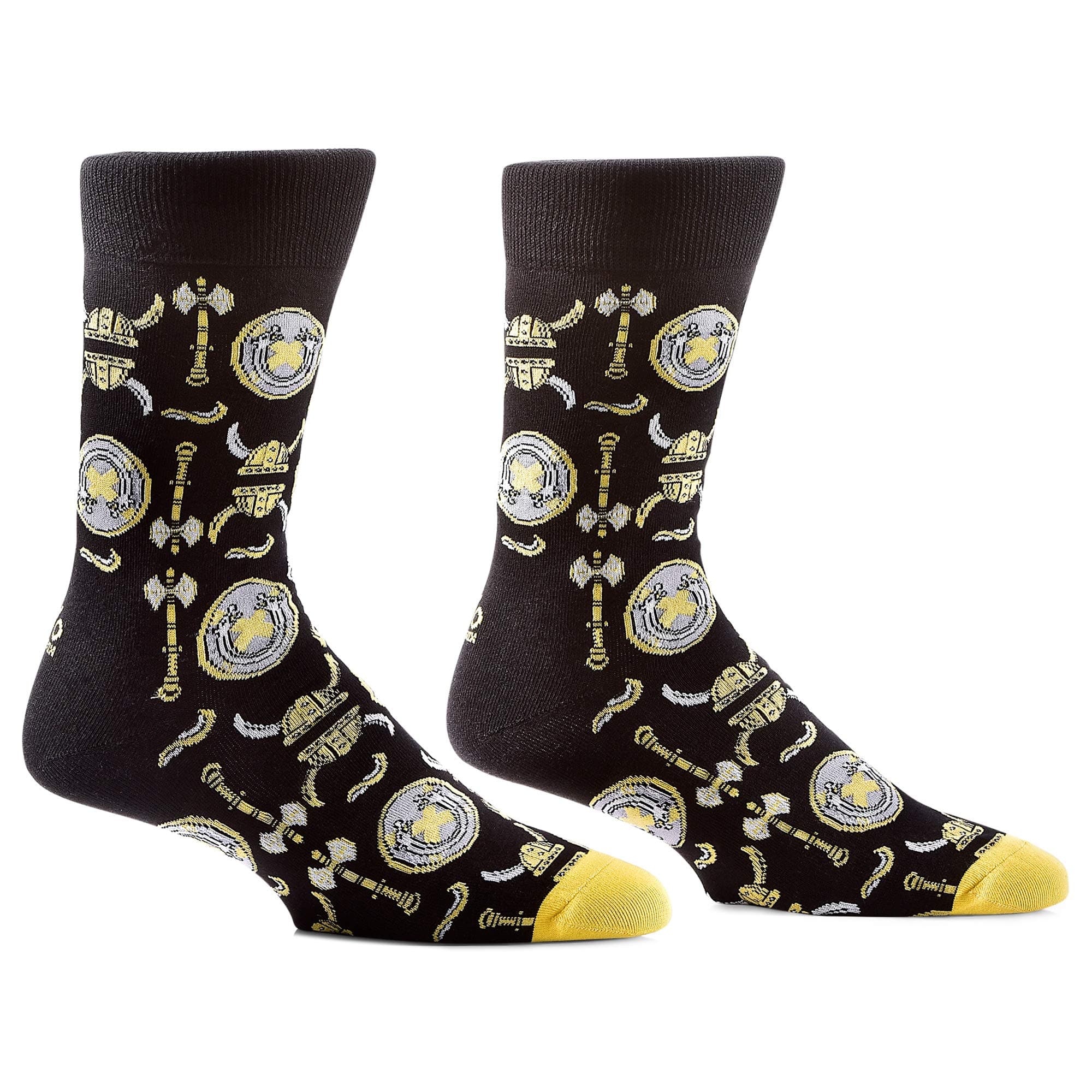 VIKINGS - Black, Gold, Gray, White - Men's Crew Socks by Yo Sox