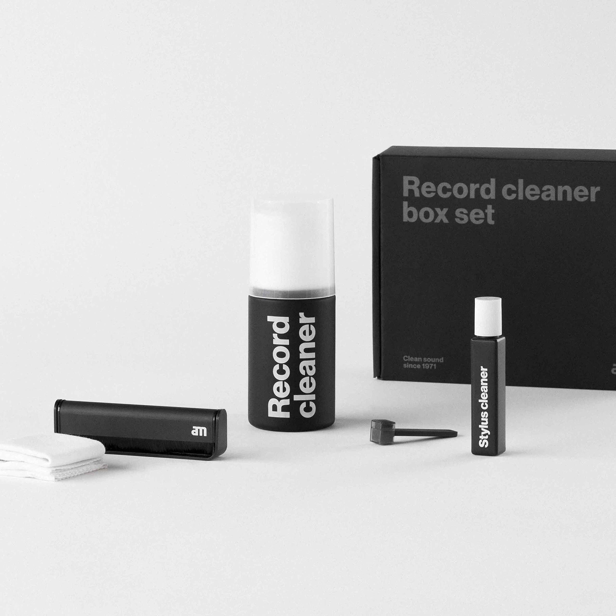 Am Clean Sound Vinyl Record Cleaner Box Set – Includes 200ml Record cleaner, Vinyl brush, Stylus cleaner, Pick-up brush and two lint free cotton cloths