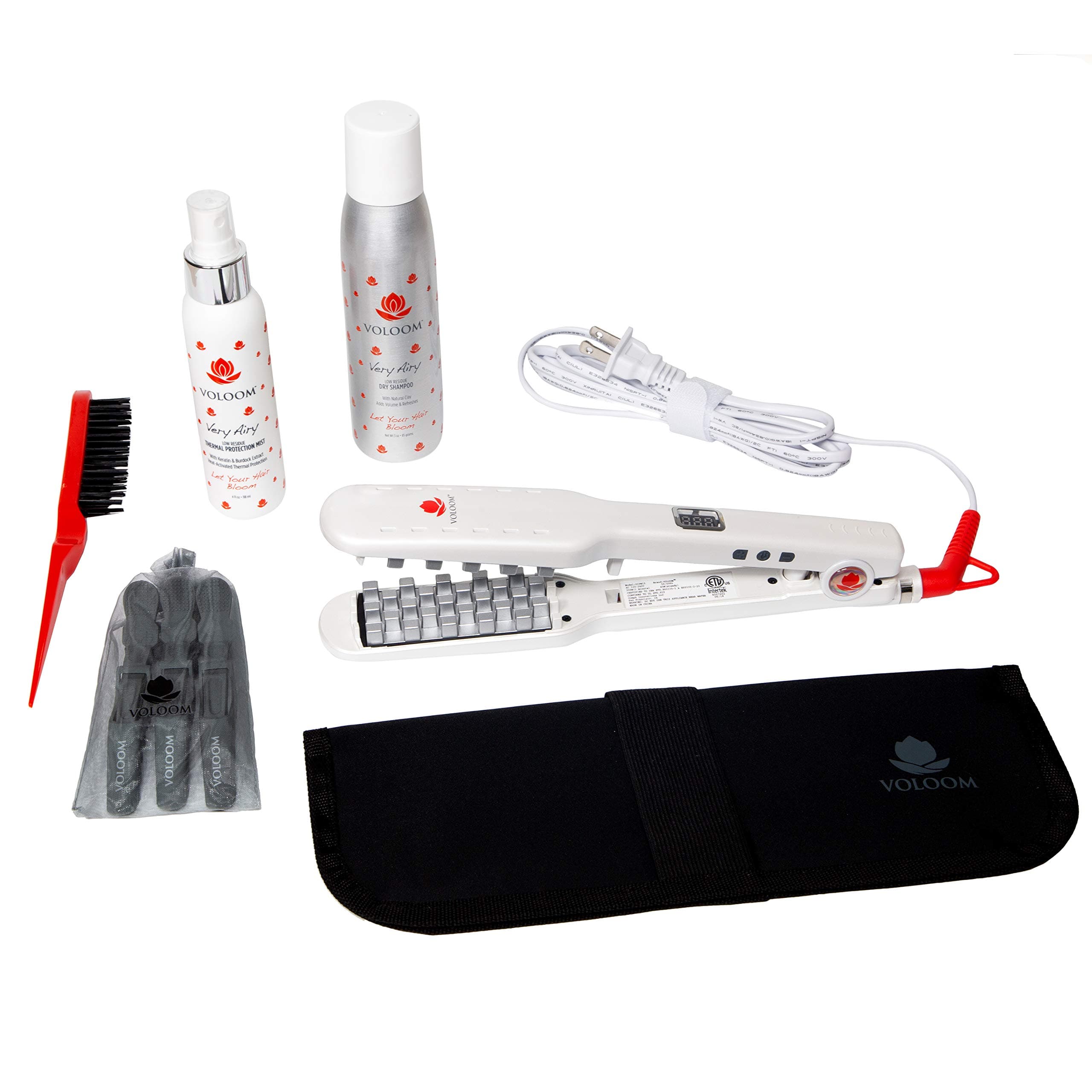 VOLOOM Classic Pump Up the VOLUME Volumizing Set – VOLOOM Classic, Clips, Brush, Carrying Case, VERY AIRY Thermal Heat Protectant Mist & VERY AIRY Dry Shampoo