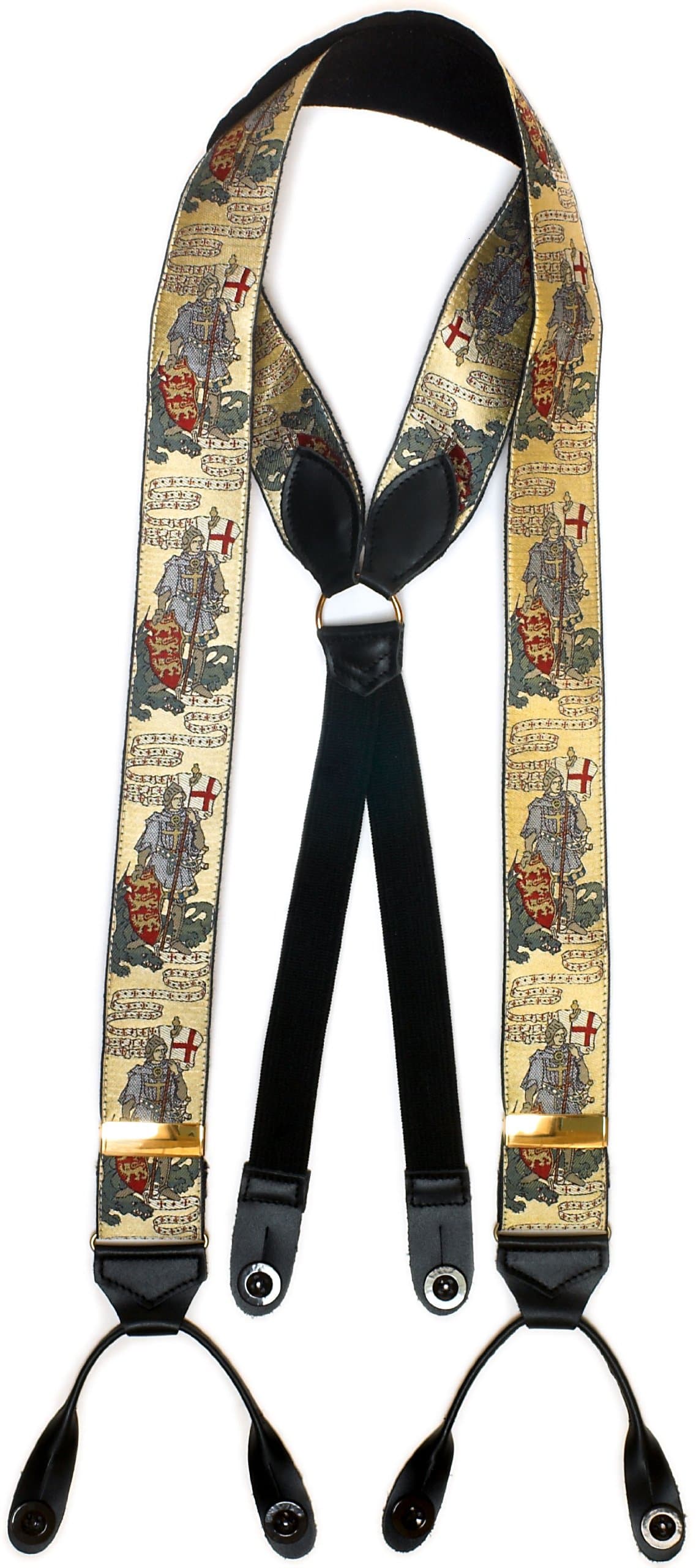 Albert Thurston St George Silk Braces. Yellow Multi. One Size.