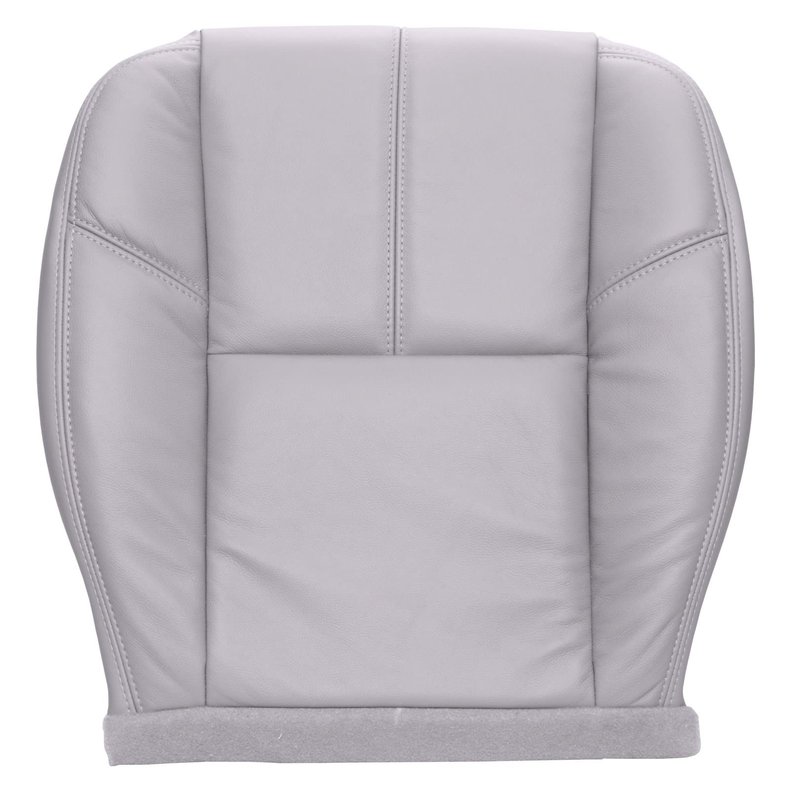 The Seat Shop Driver Side Bottom Replacement Seat Cover in Light Titanium (Gray) Leather (Compatible with 2007 - 2013 Chevrolet Silverado, Avalanche and GMC Sierra 1500 New Body Style)