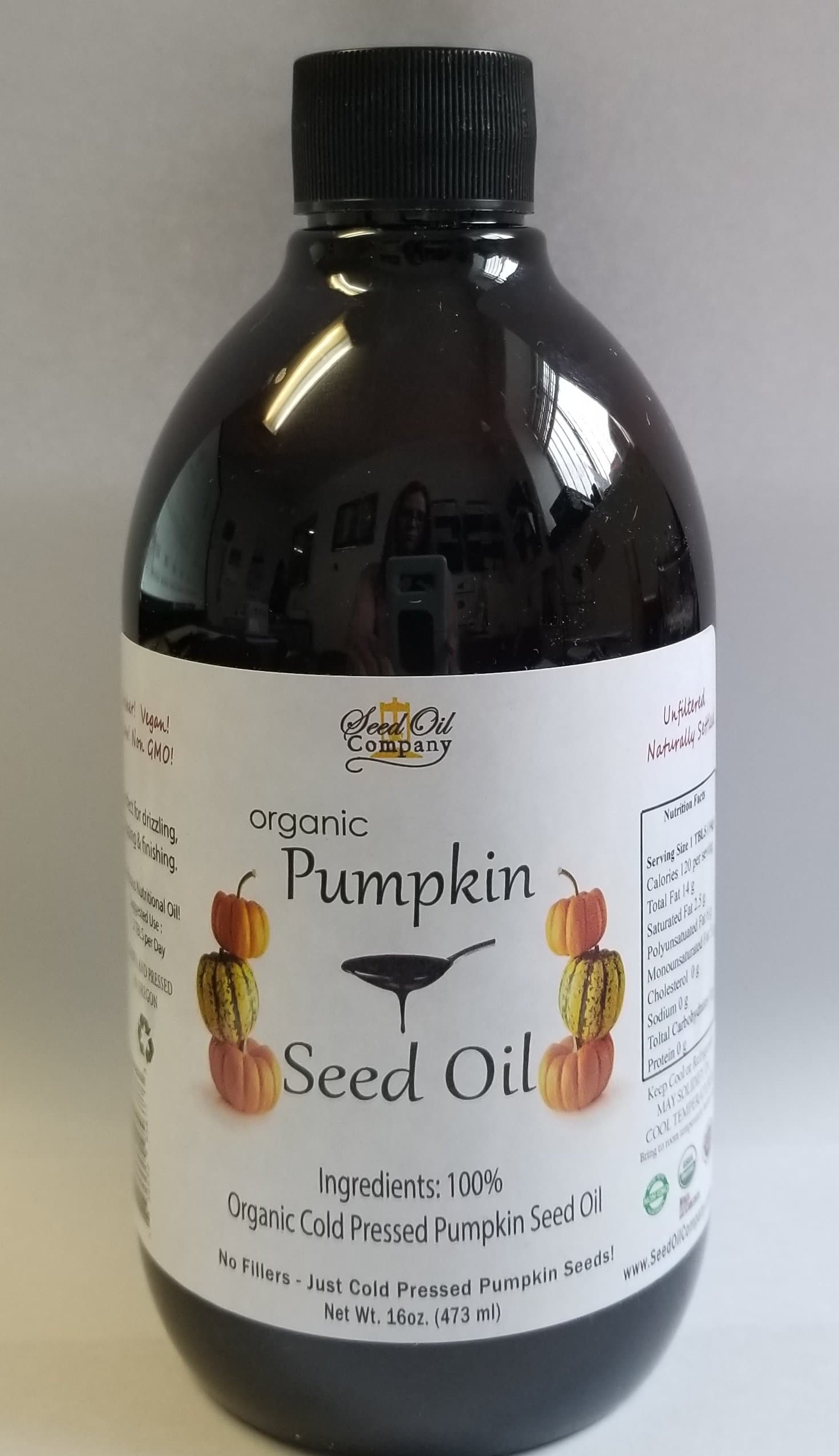 Pumpkin Seed Oil - Grown in Oregon …plastic bottle (plastic bottle 16 oz)