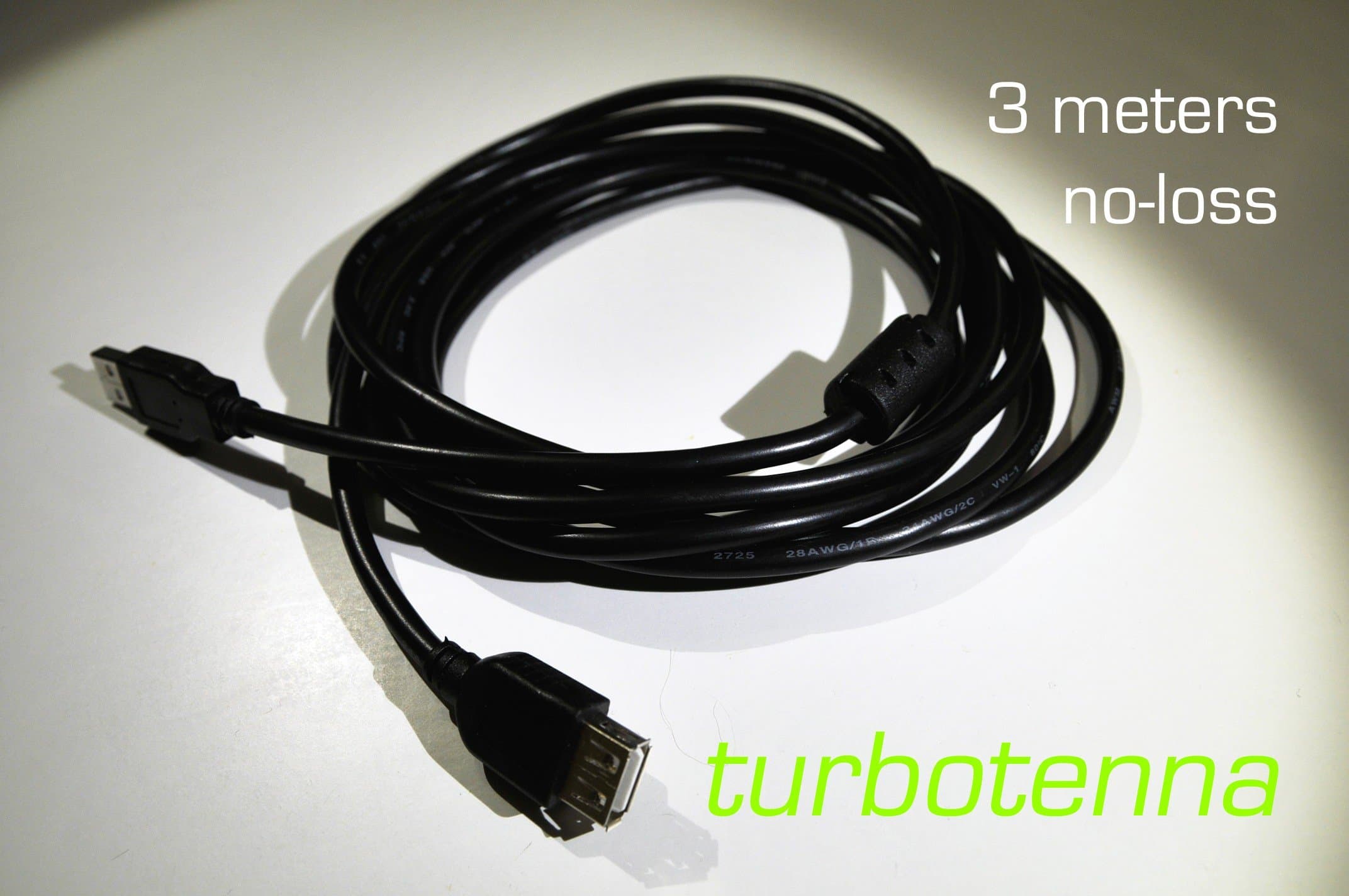 3 Meters Ultra Low DC Resistance USB Extender Cable for USB-Yagi WiFi TurboTenna