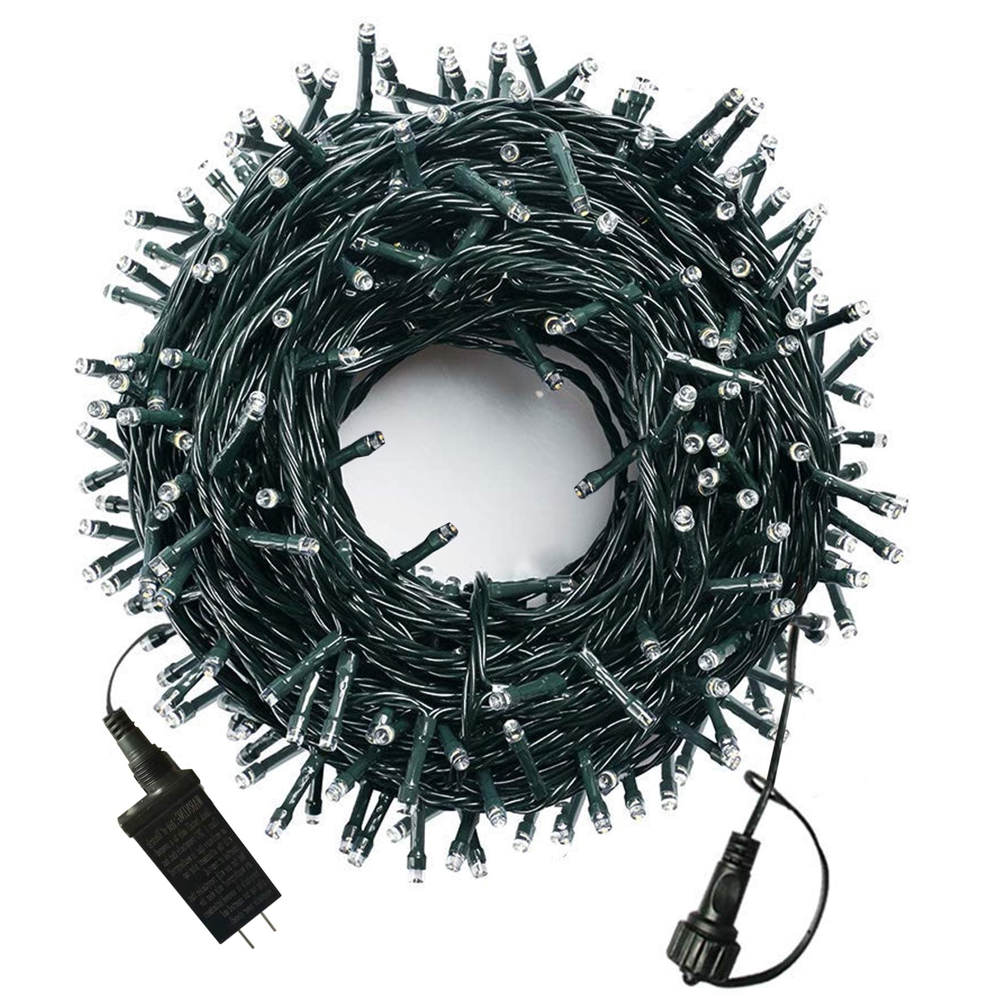 YJFWAL Christmas String Lights,134Ft 29V LED 360LED UL Certified End-to-End Plug, 8 Modes Waterproof Outdoor Indoor Fairy Tree Lights for Christmas Patio Wedding Party(Warm White)