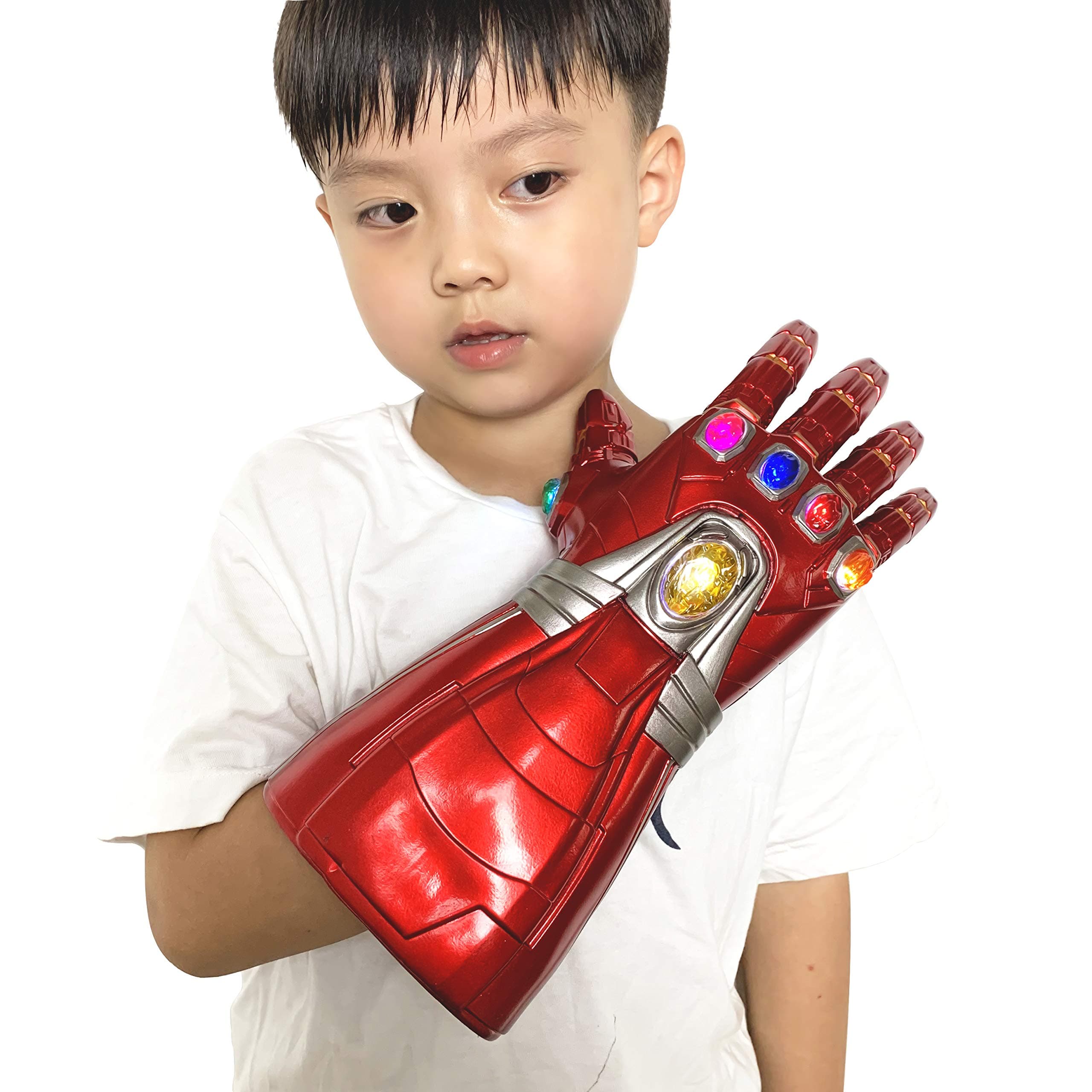 Yacn Iron Man Gauntlet Avengers Endgame Iron Man Infinity Stone Gauntlet Glove Light Up (adult-glove)
