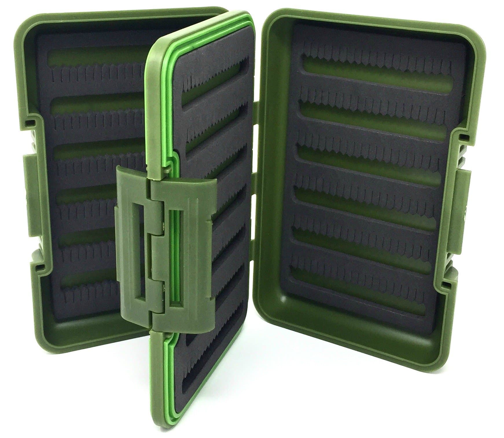 Feeder Creek Fly Box, Large 4-Sided, Waterproof and Durable for Freshwater and Saltwater Fly Fishing Lures, 524 Split Foam Fly Slots and Swing Leaf Insert (6" X 4" X 1 3/4")
