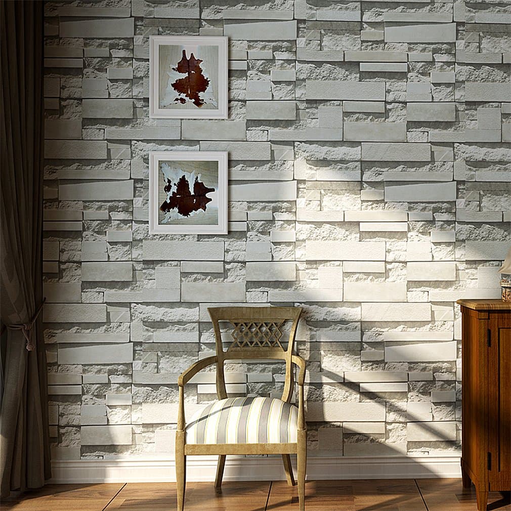 Retro 3D Brick Wall Design Wallpaper Environmental Protection Material Non-woven Water Proof, Anti-mildew And Long Lasting For 20 Years At Least Wall Paper