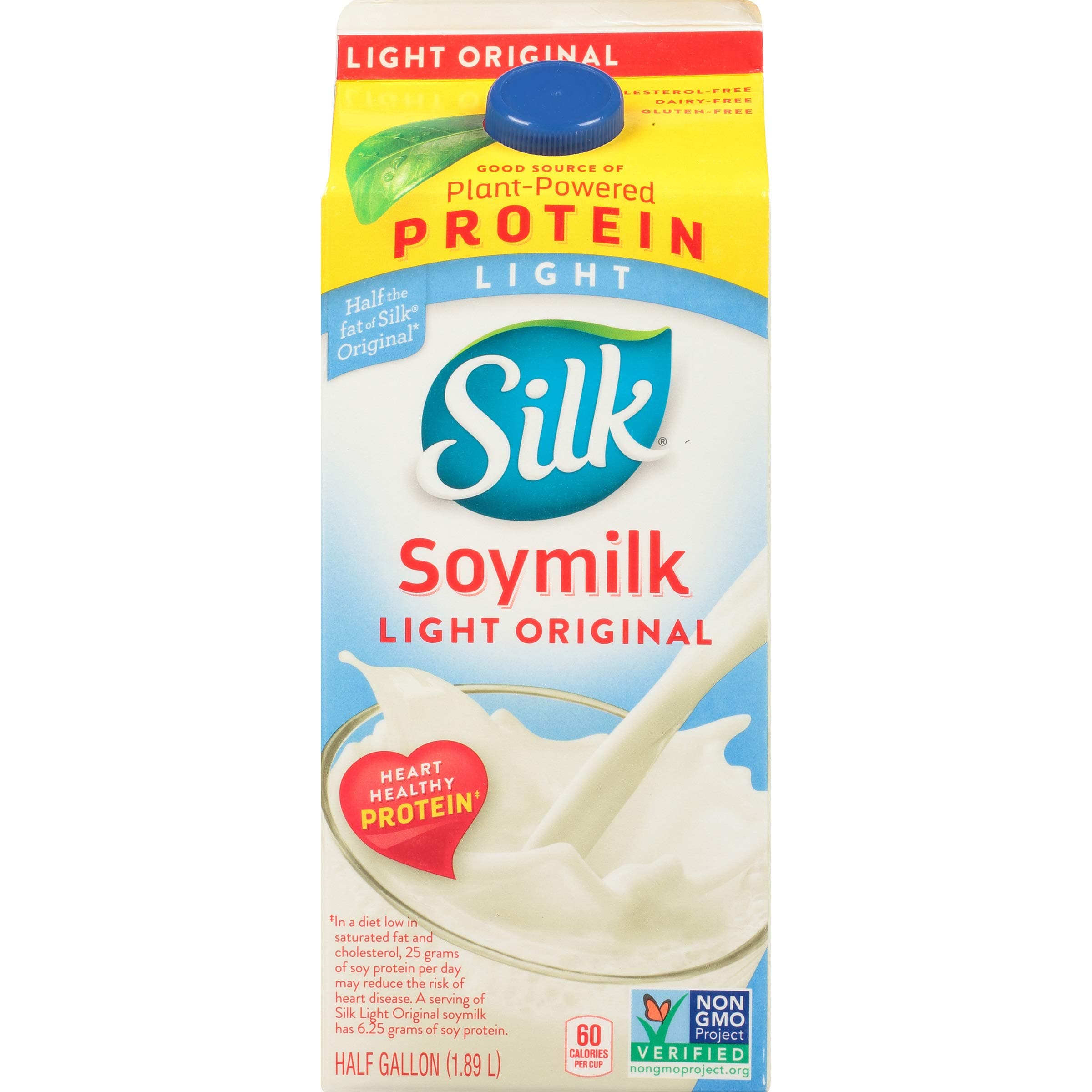 Silk Soy Milk Light, Plain, Half Gallon, 64 oz, Vegan
