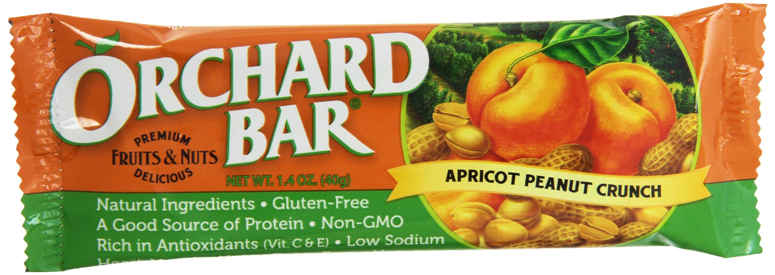 Orchard Bars Non-GMO Fruit & Nut Bars, Apricot Peanut, 1.4 Ounce (Pack of 12)