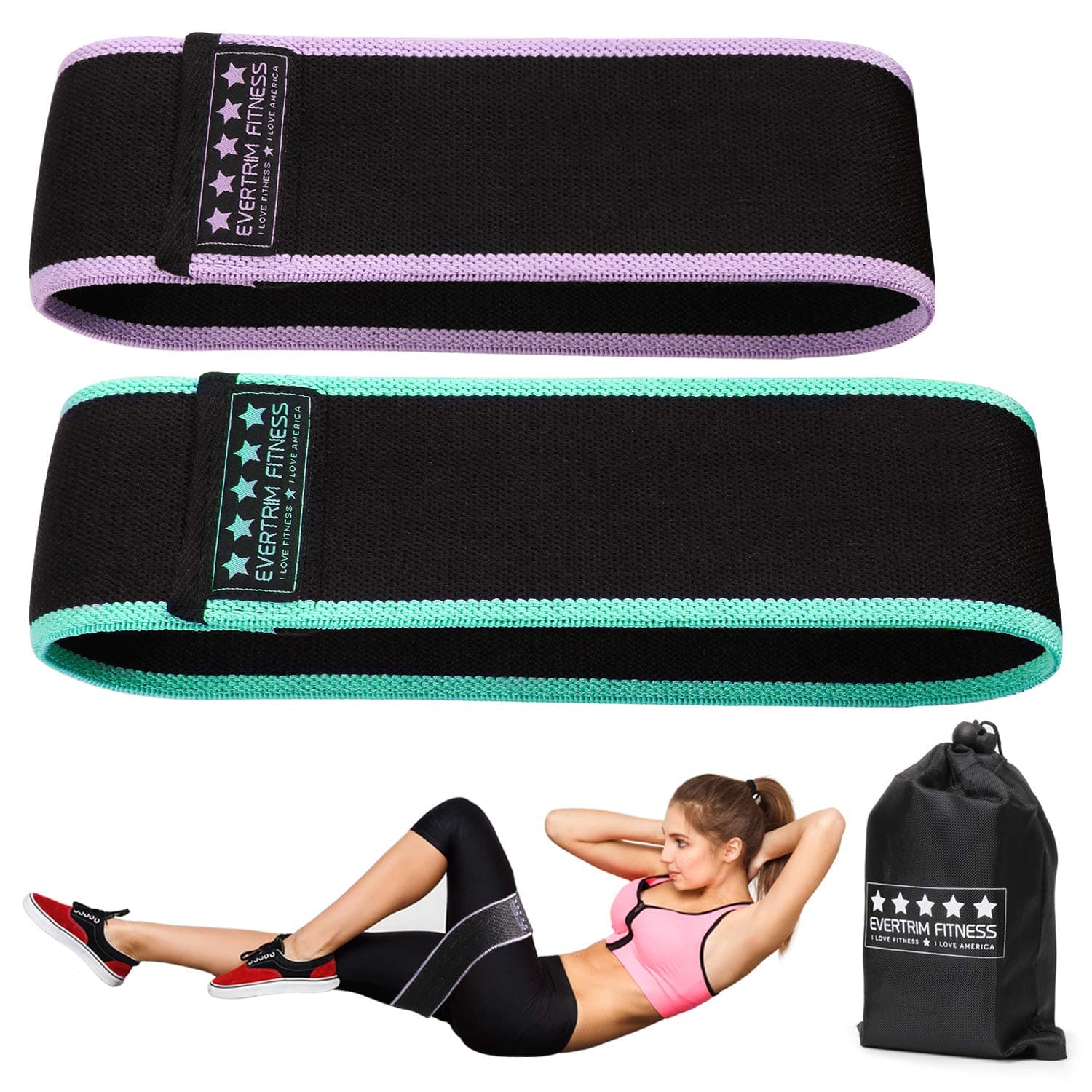 Resistance Bands for Legs and Butt,Exercise Bands Set Booty Bands Hip Bands Wide Workout Bands Resistance Loop Bands Anti Slip Circle Fitness Band Elastic Sports Bands (Set 2)