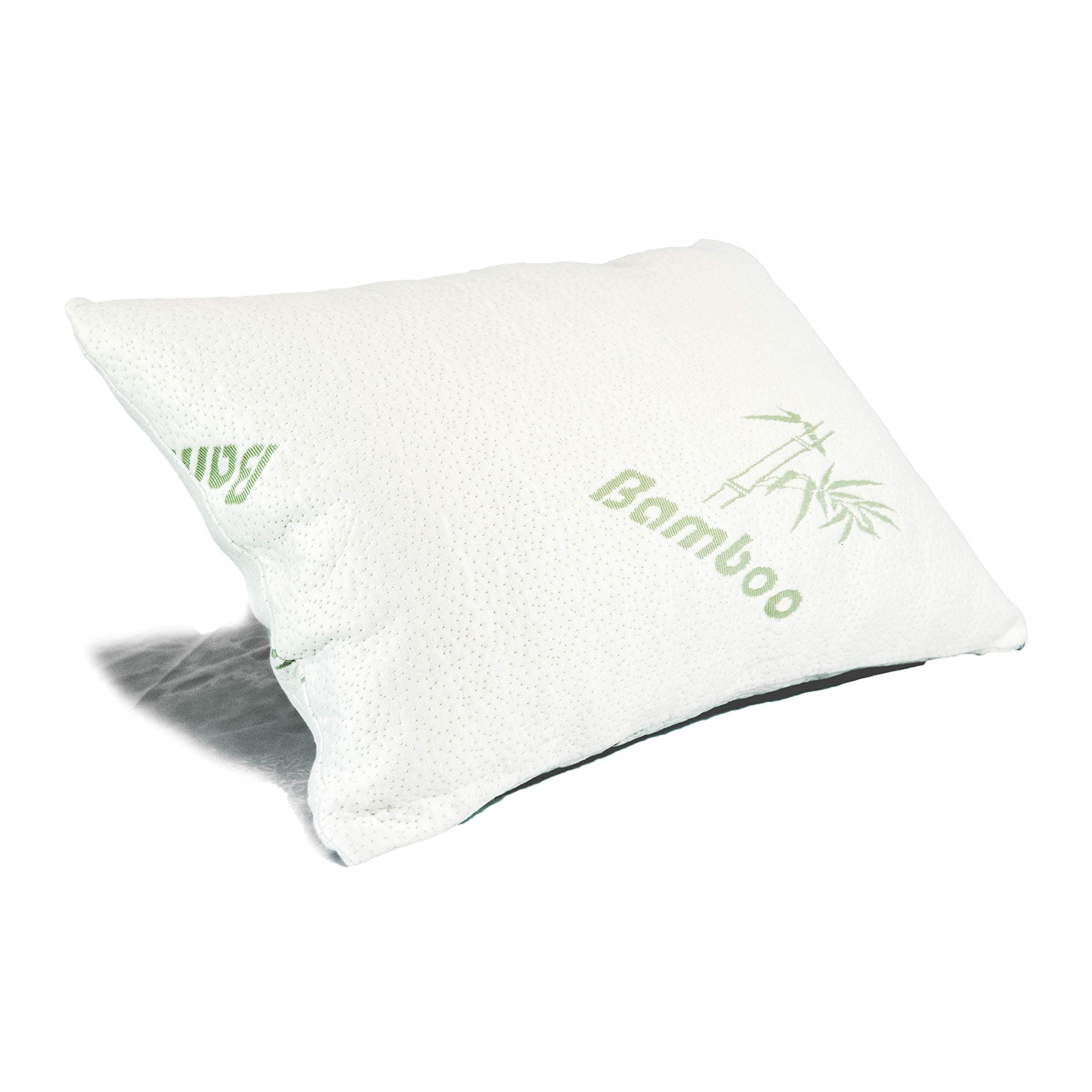 Bamboo Memory Foam Pillow, Removable Cover with Zipper, Incredibly Soft & Smooth Hypoallergenic Helps Relieves Snoring; Insomnia, Asthma, Neck Pain, TMJ, Migraines (1 Queen/Standard Sized)