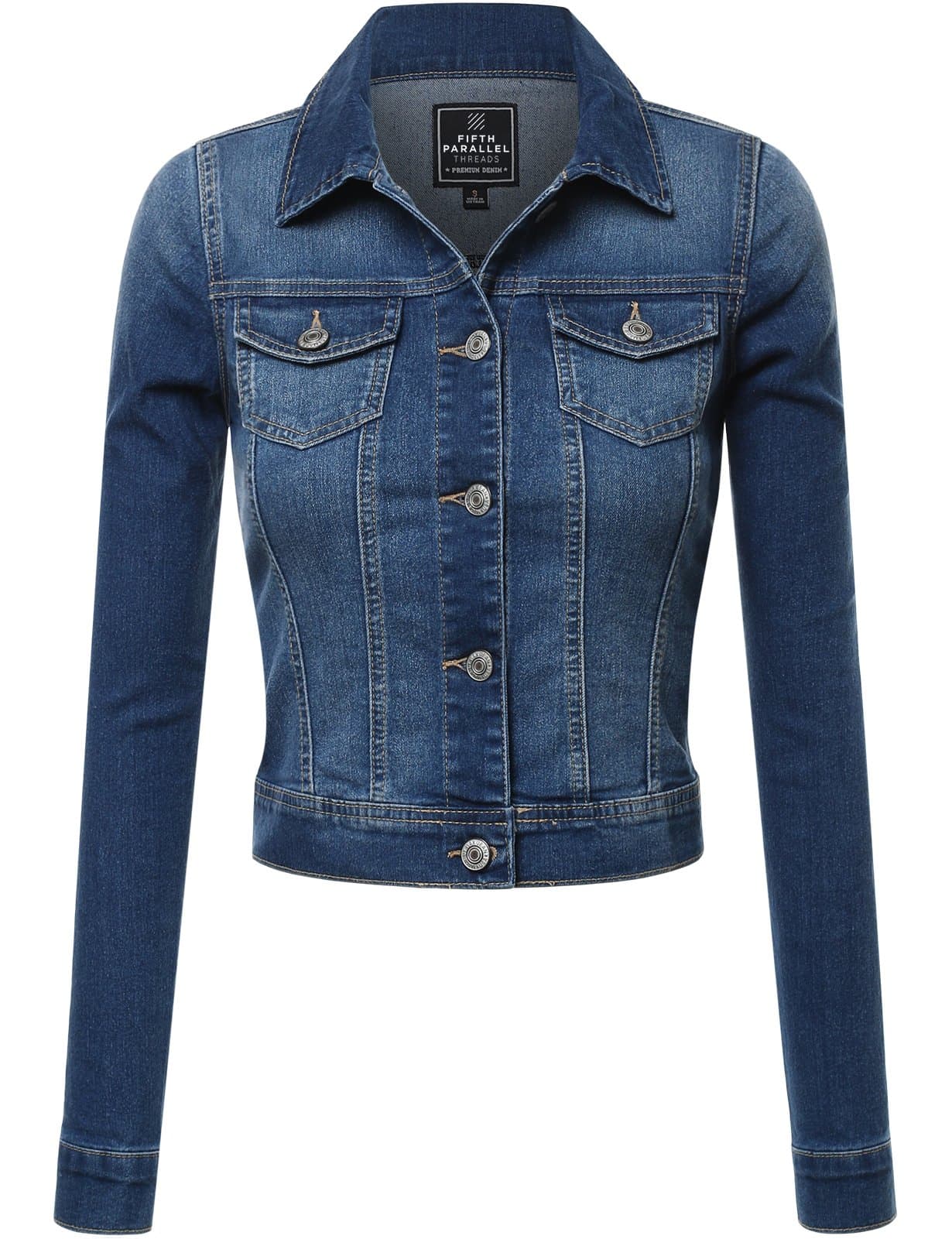 FPT Womens Cropped Denim Jacket MEDIUM WASH 3X-LARGE