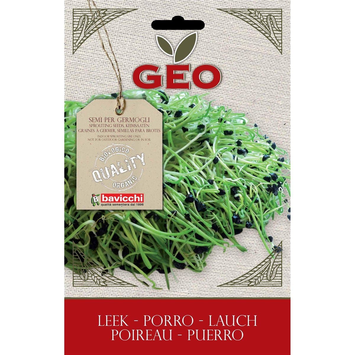 Geo VPR0203 "Leek Sprouting" Seeds Packet - Brown