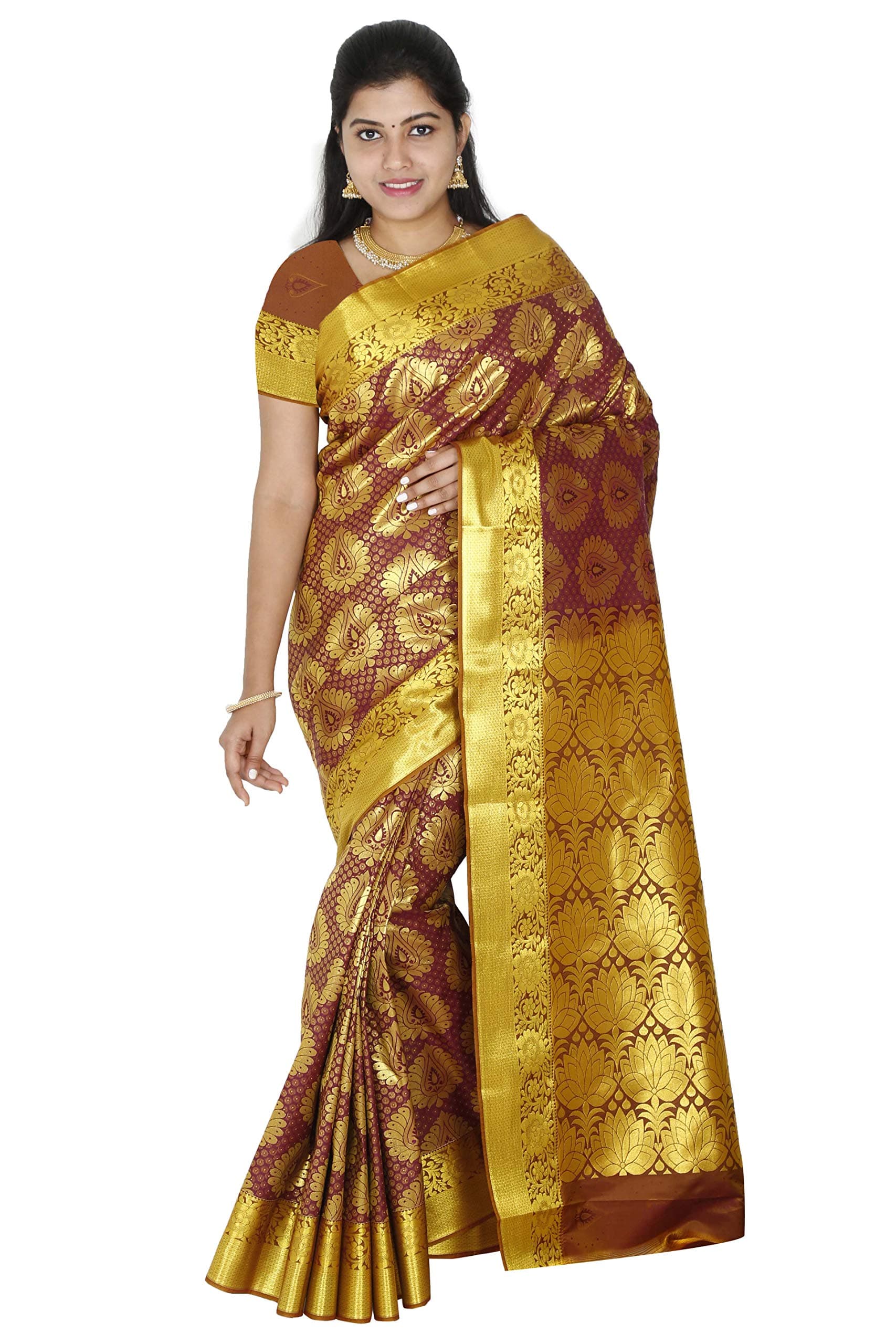 Ethnic Indian Silk Saree With Blouse Piece