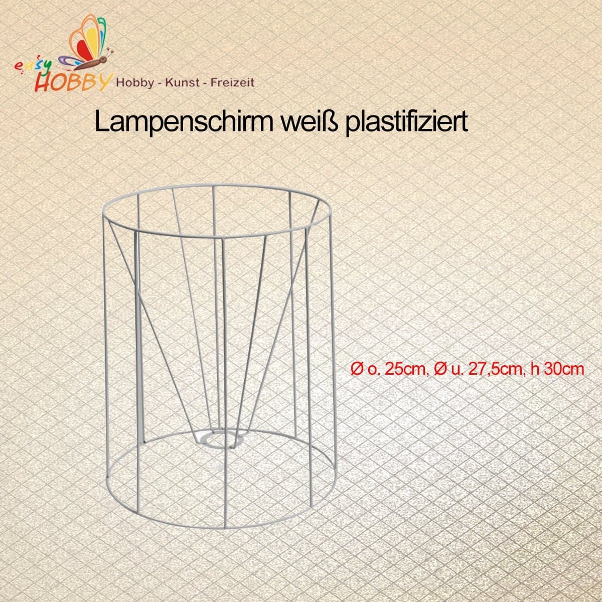 SMITS Lampshade Frame or 25 cm, Ø 27.5 cm Height 30 cm White Plastic