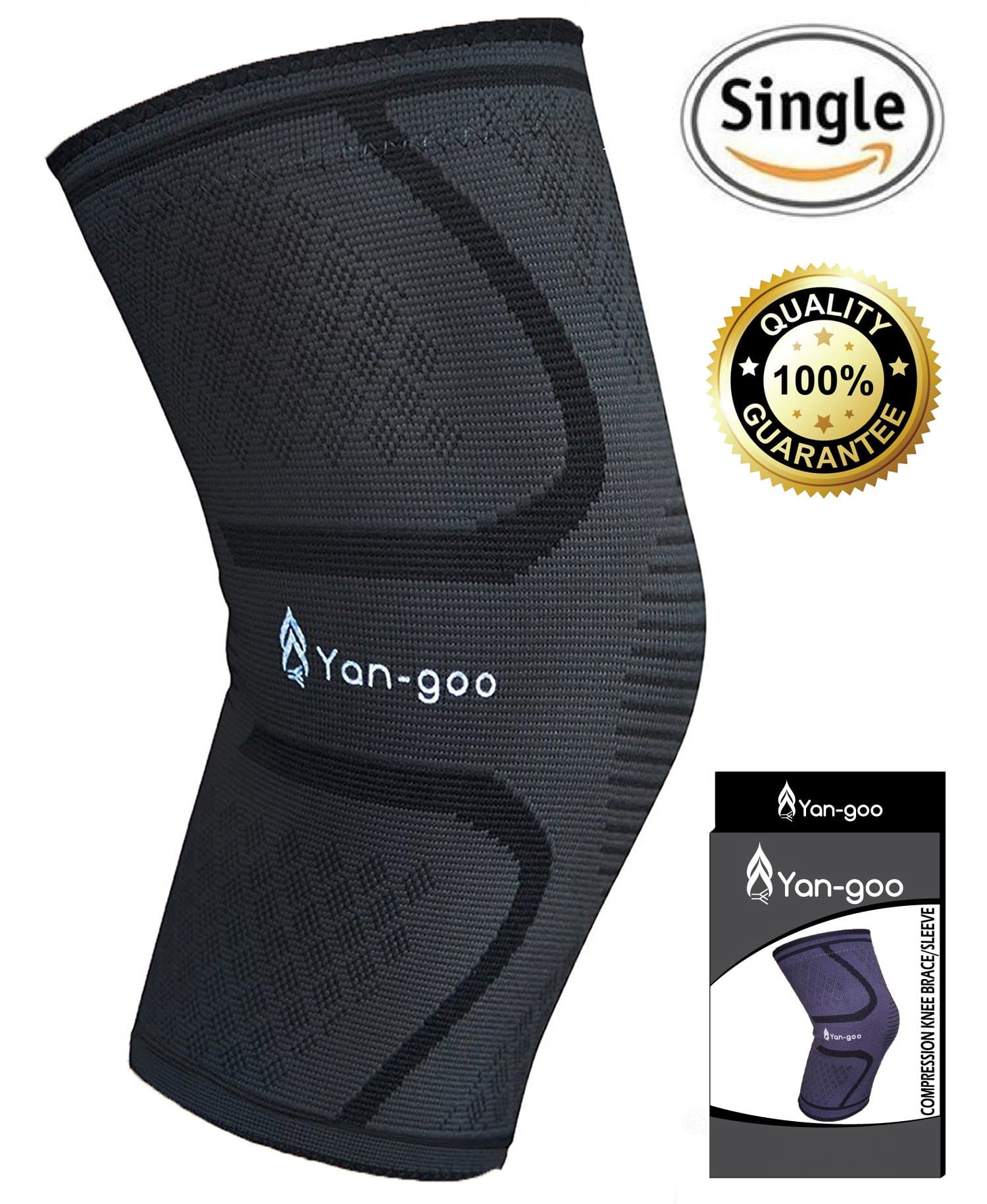 Mrest Knee Sleeve Compression Knee Support for Running Meniscus Tear Crossfit Sports - Knee Compression Sleeve for Men and Women - Single