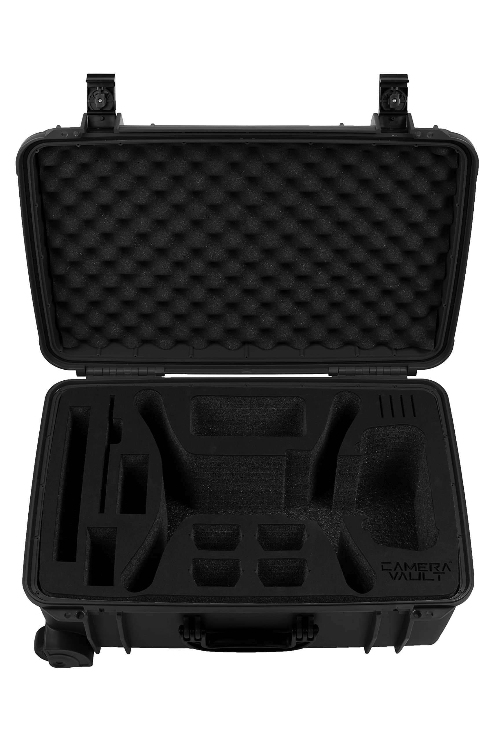 Camera Vault 3D Robotics SOLO Black Wheeled Travel Case with Black Waterjet Cut Foam in Seahorse 920 Case for 3DR SOLO (fits drone with Propellers on)