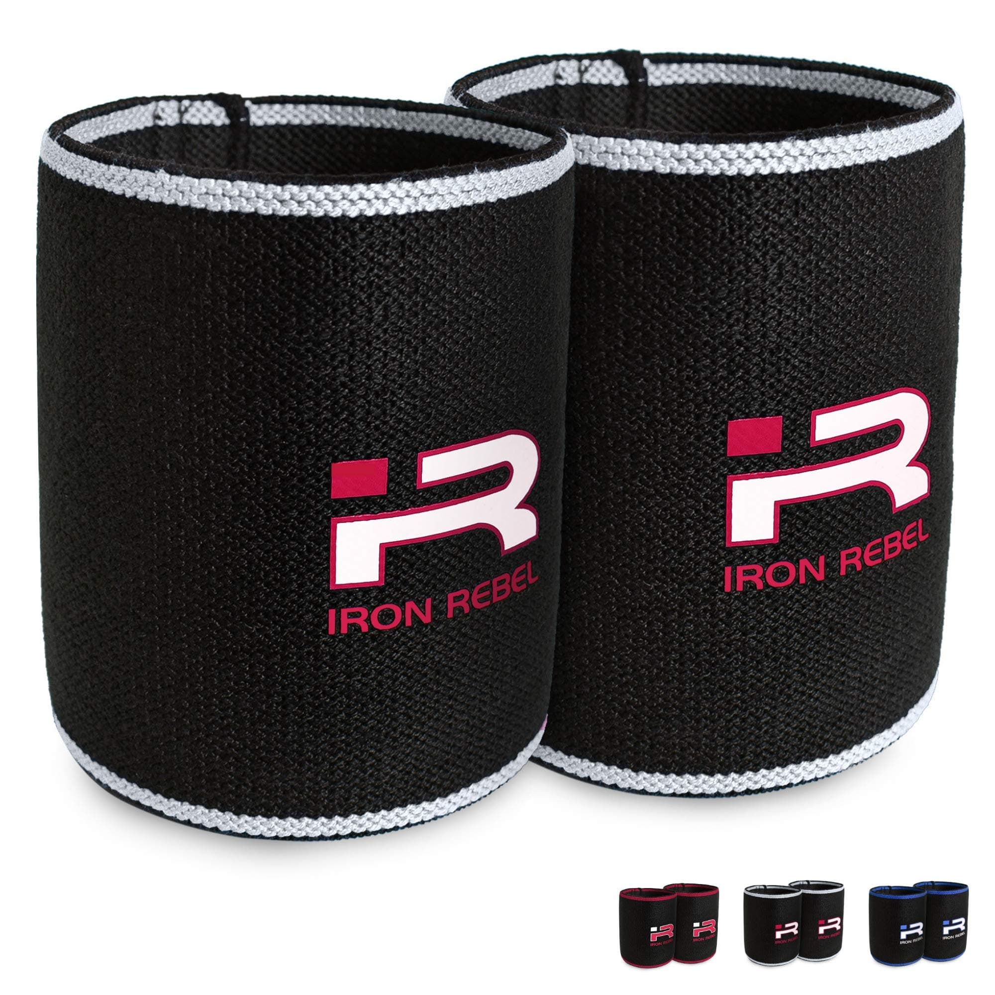 Iron Rebel Elbow Sleeves - Compression Support for Powerlifting, Bodybuilding, Training or Muscle Recovery For Men and Women (Pair)