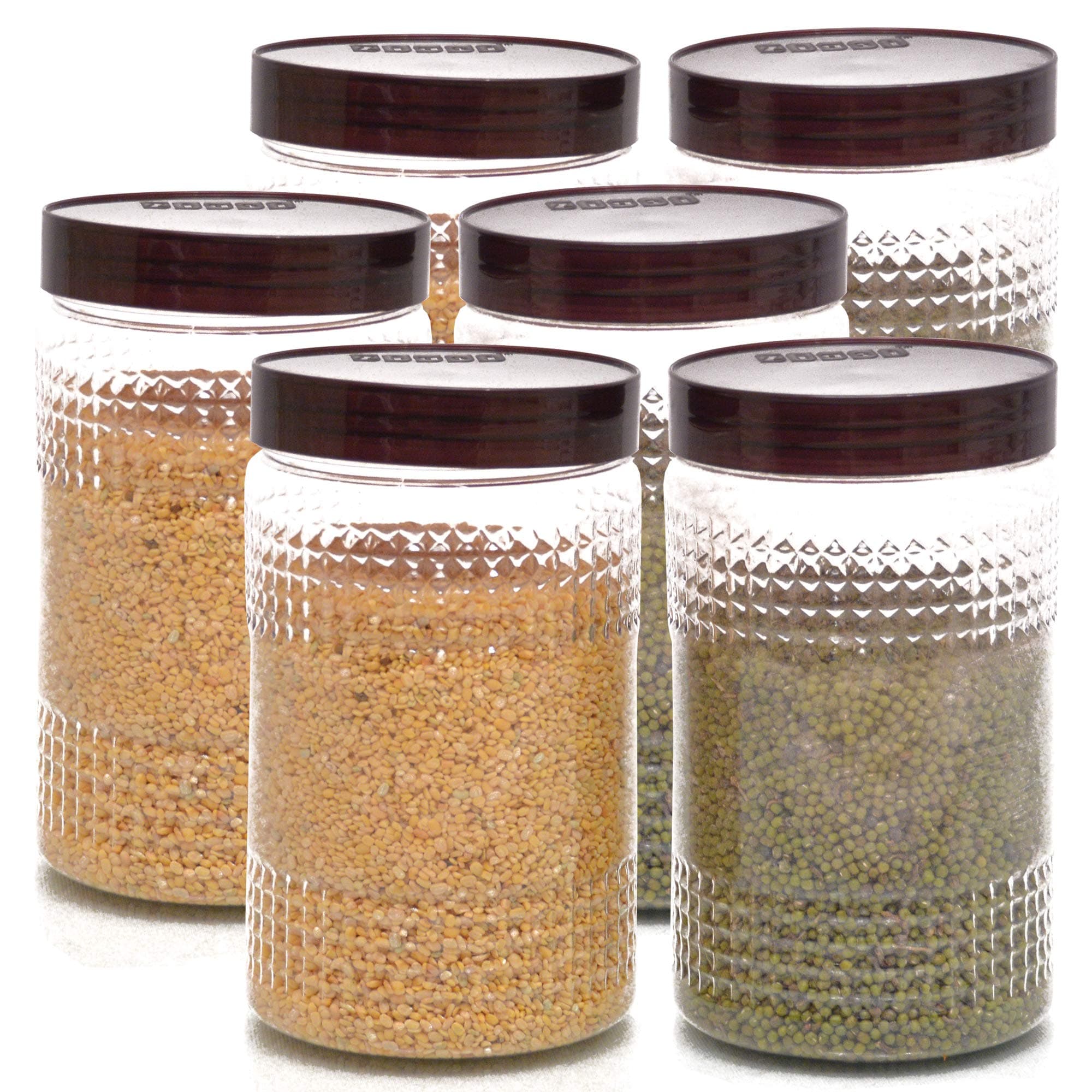 Ziasi Plastic Jar - 6 L, 6 Pieces, Brown