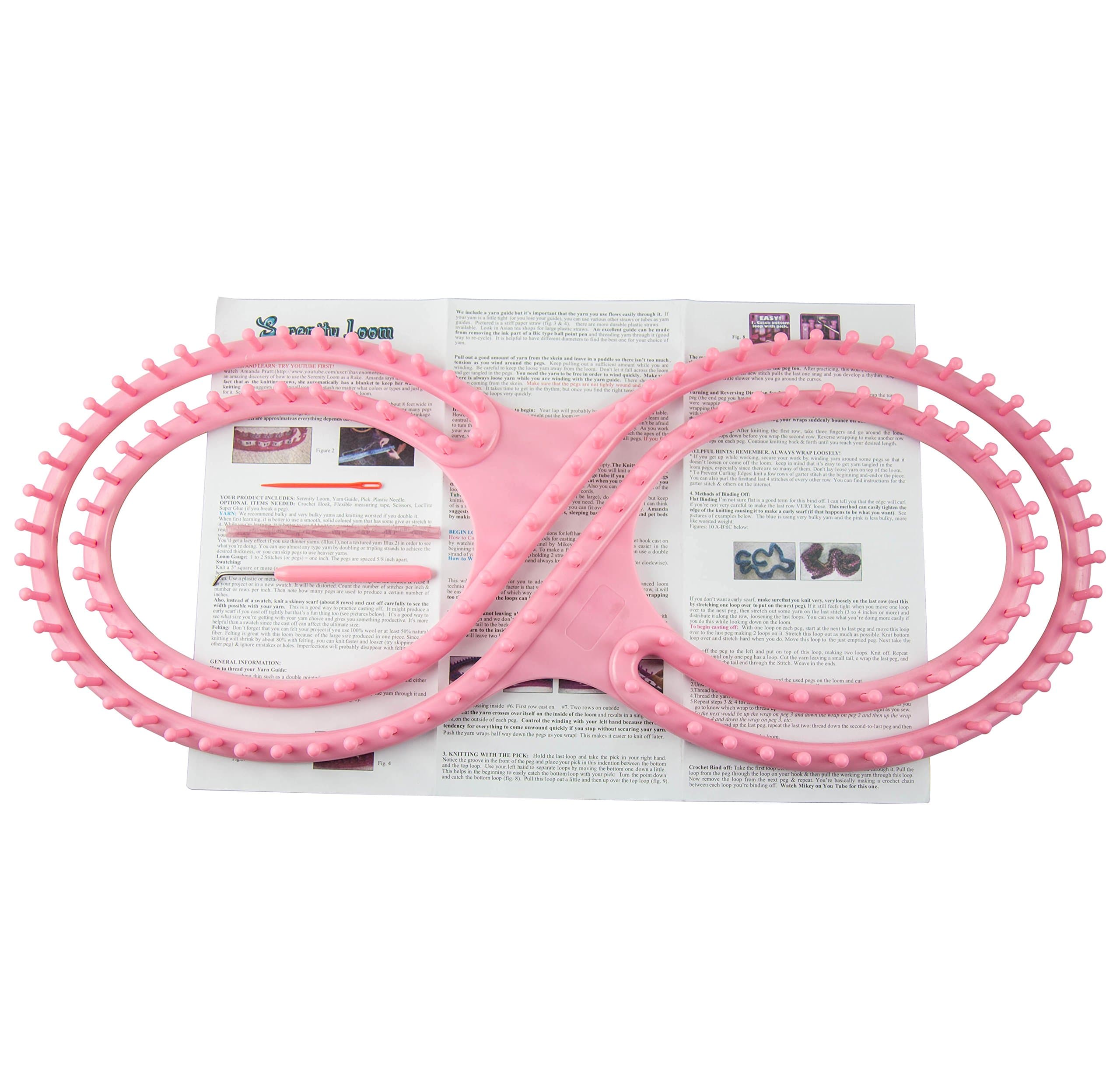 NEW 140CM Wide Afghan Loom Knitting Board with Instructions and 3 Projects (PINK)