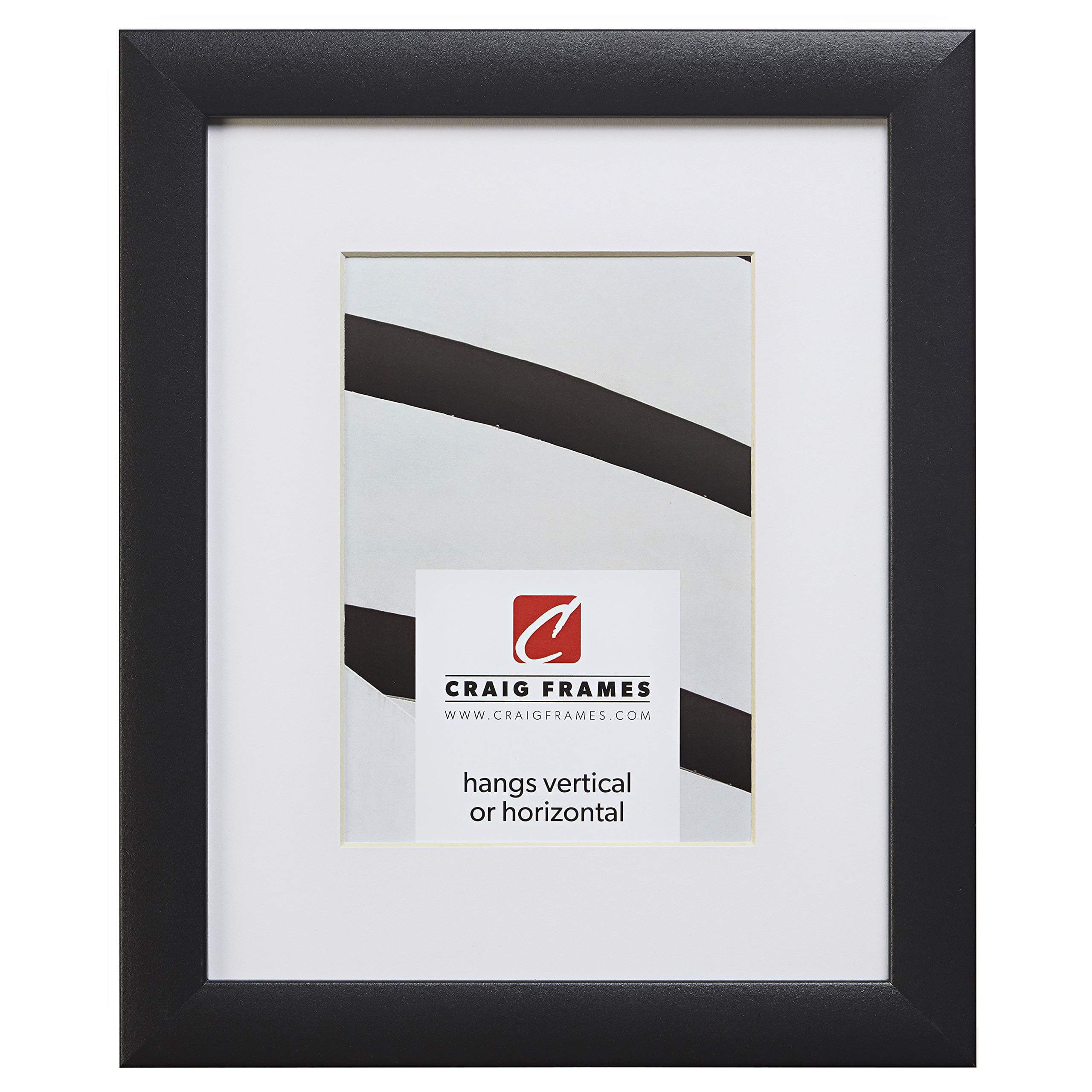 Craig Frames 1WB3BK 24 x 32 Inch Black Picture Frame Matted to Display a 20 x 28 Inch Photo