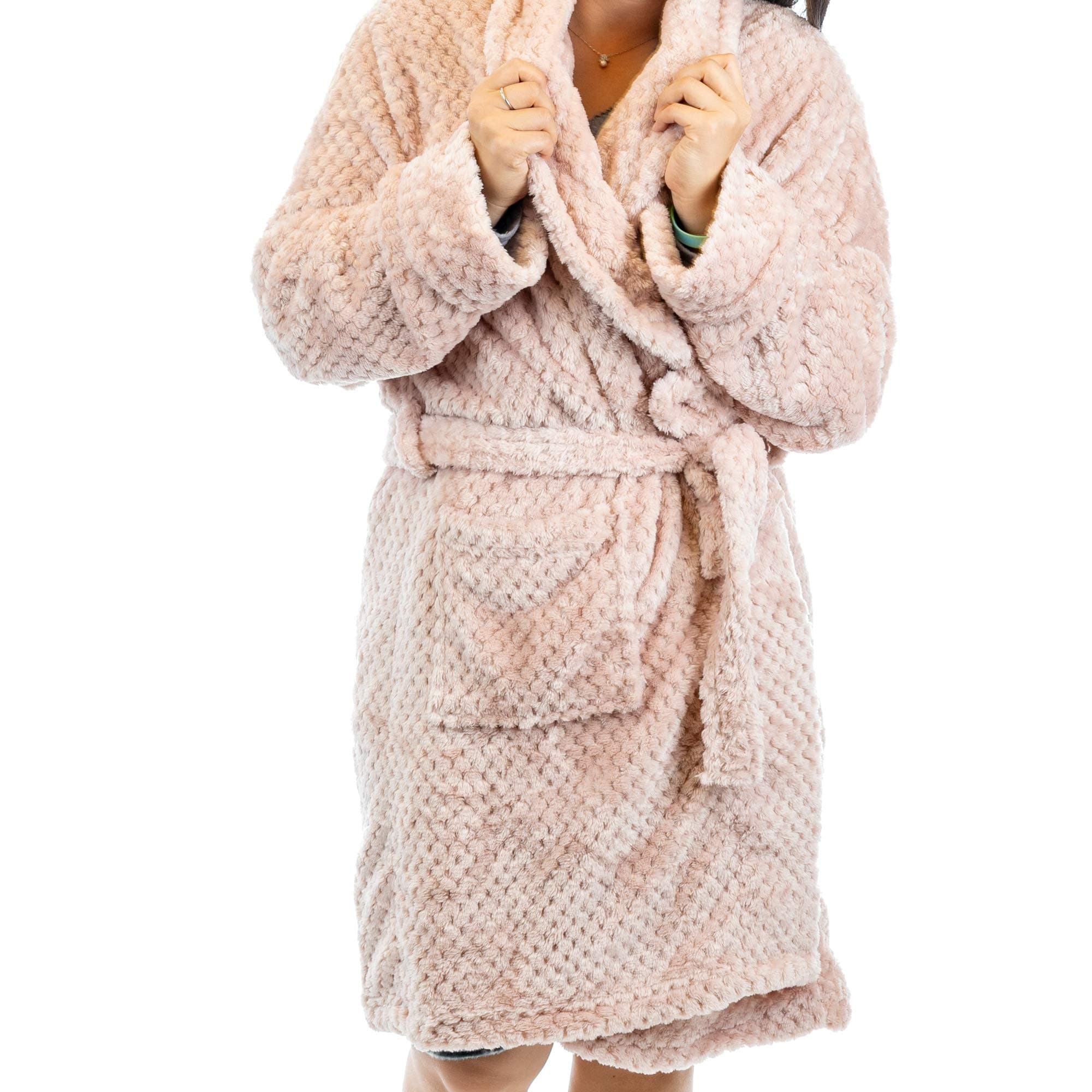 Luxury Jacquard Womens Robe - Soft Polyester Sleepwear Bathrobe