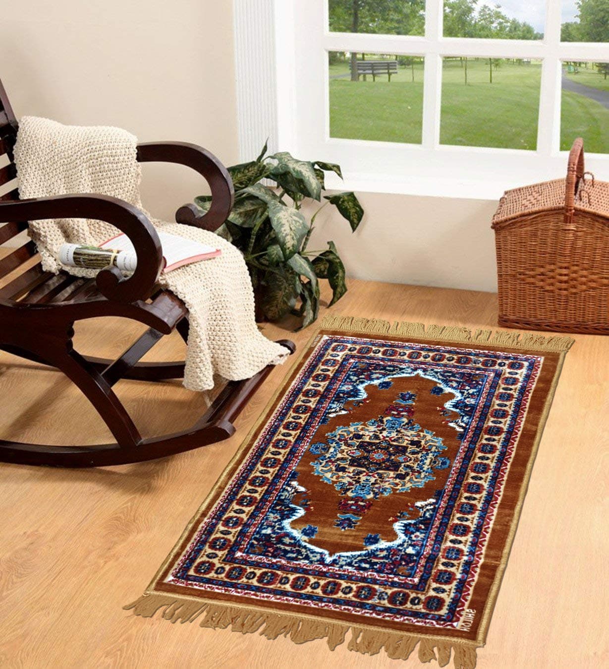 Status Contract Status Janamaz Anti-Skid Regular Prayer Mat, 42x26 Inch (Brown)