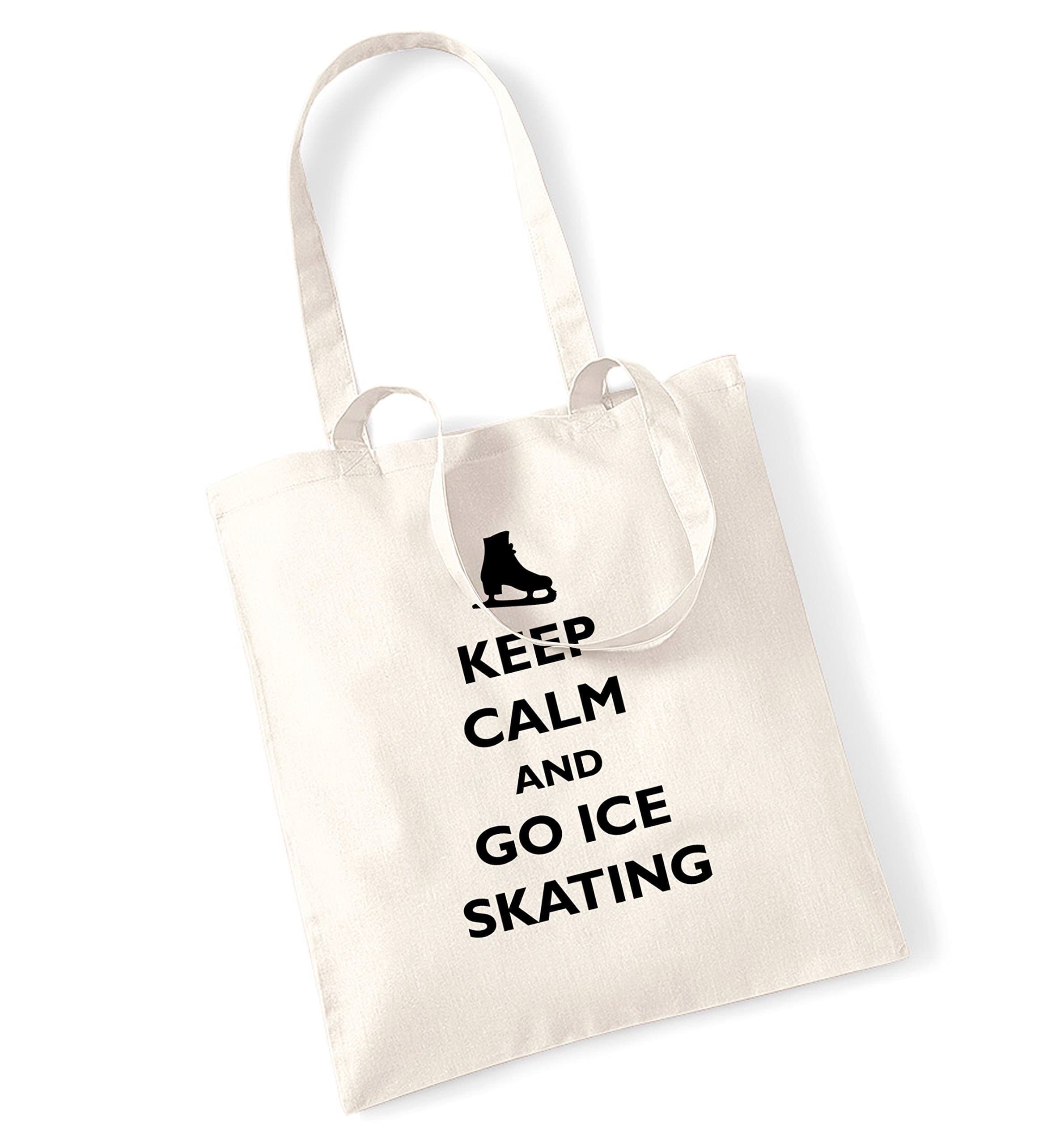 Keep calm and go ice skating tote bag