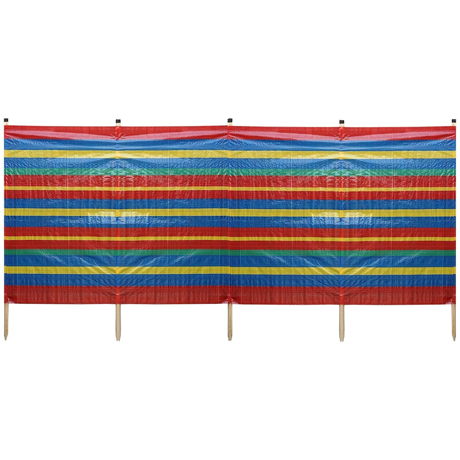 Lettuce Eat ® 4 Pole Colourful (7ft) Wind Break for Camping, Caravan, Festival and Beach Windbreaker - Privacy and Protection from Wind, Sun and Sand - Perfect for Camping, Beach or Picnics