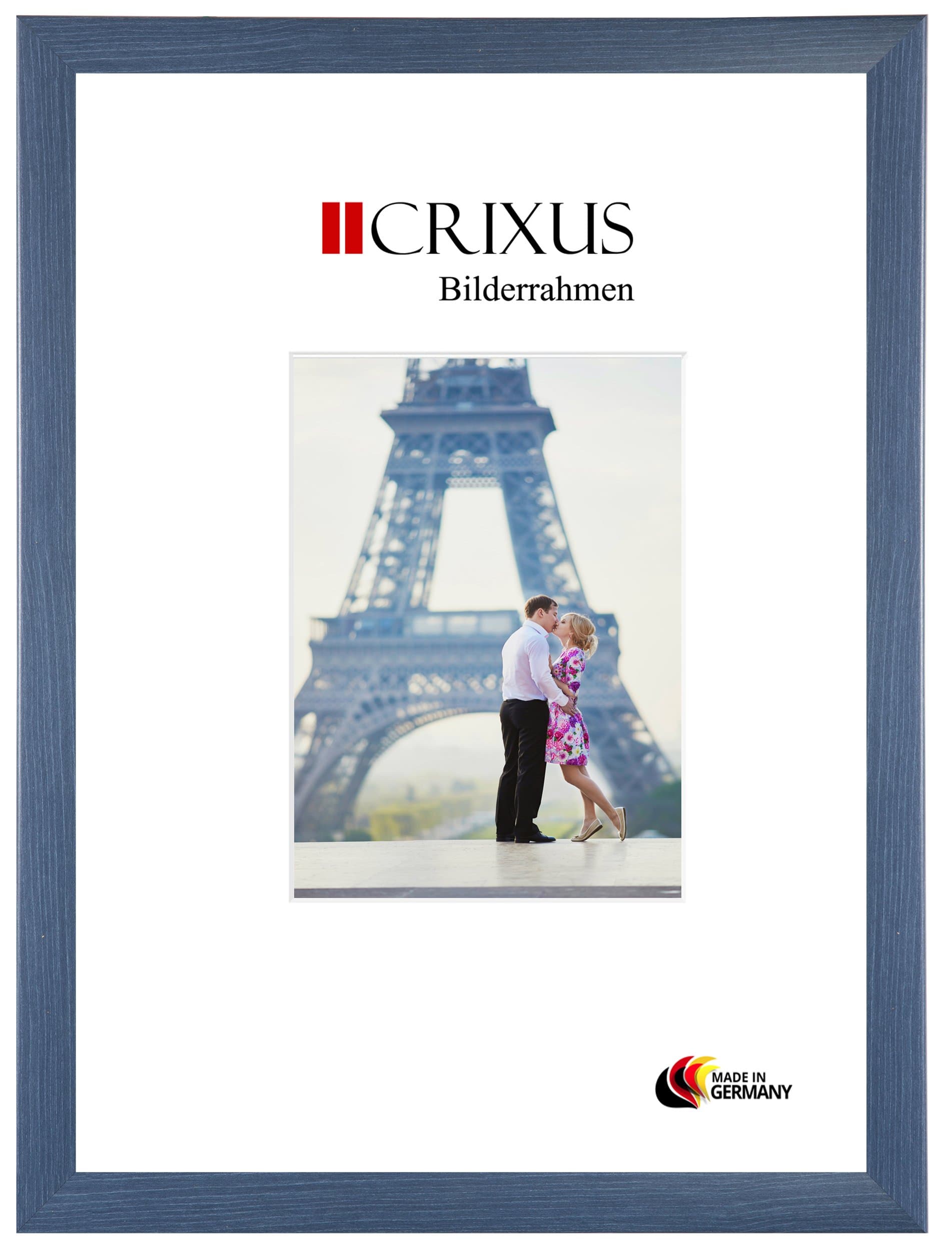 CRIXUS Crixus35 Picture Photo frame for 18 cm x 24 cm pictures, color: Slate Blue, wood frame MDF with anti-reflective acrylic glass, frame width: 35mm, outside dimension: 23,8 x 29,8 cm