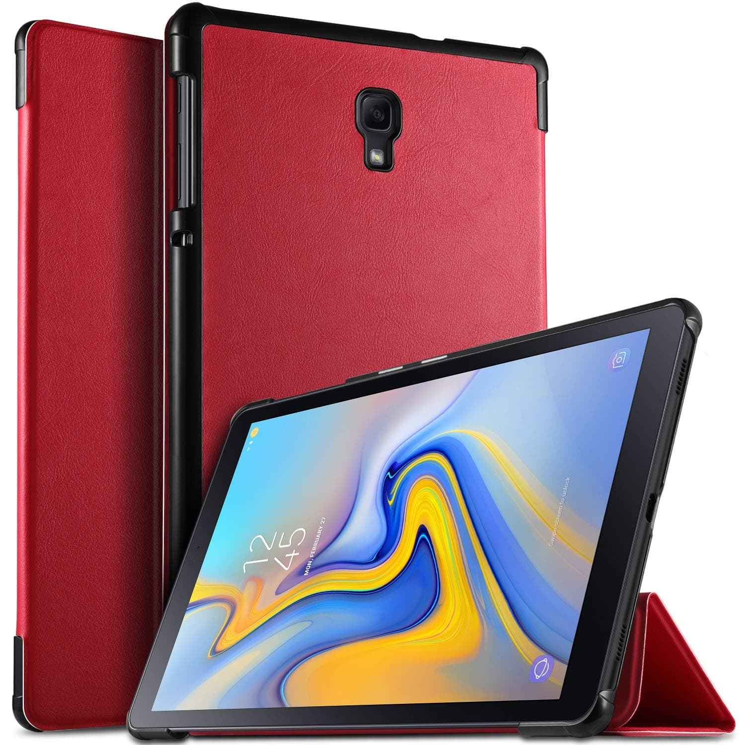 ELTD Case for Samsung Galaxy Tab A 10.5 SM-T590/T595,Flip Premium Slim Shell Automatic Sleep & Wake Function Case for Samsung Galaxy Tab A 10.5 SM-T590N/SM-T595N 2018 (Red)