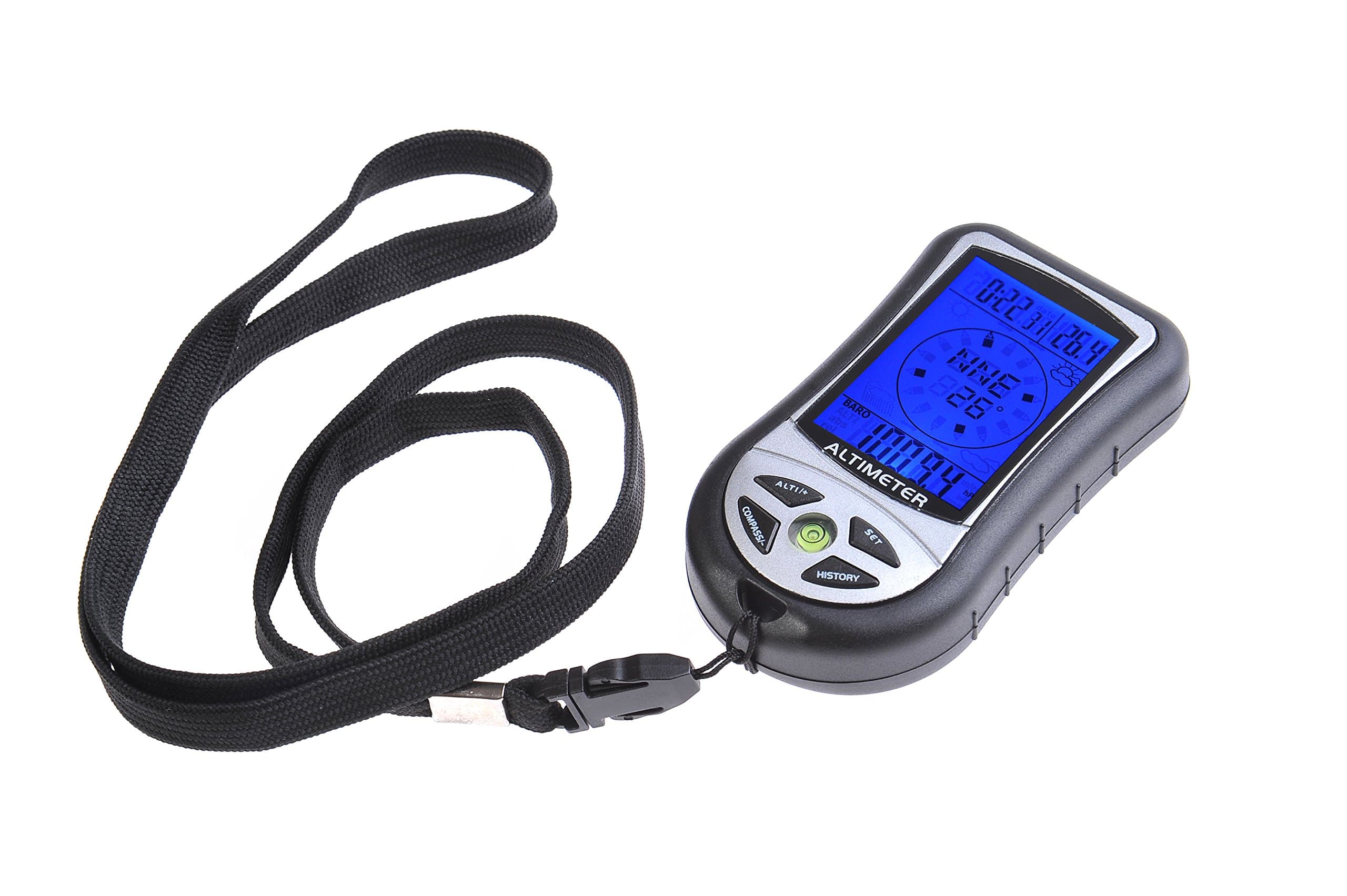 Huntington Multimeter: Digital Compass 8-in-1 (with altimeter, barometer, weather forecast, altitude history, thermometer, clock, calendar) display with backlight, ZD-302