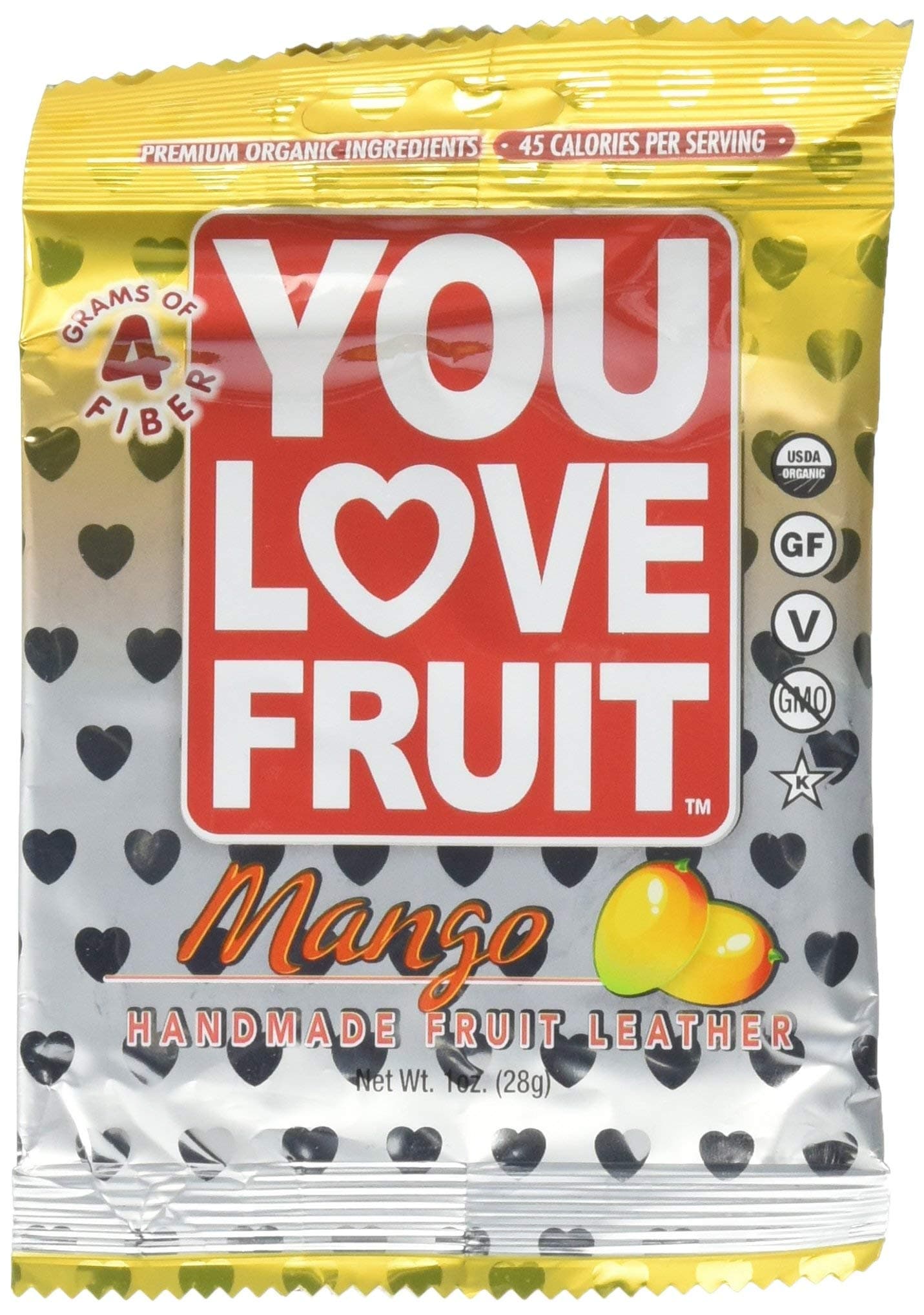 You Love Fruit Premium Organic Fruit Snacks Mango Pack of 12