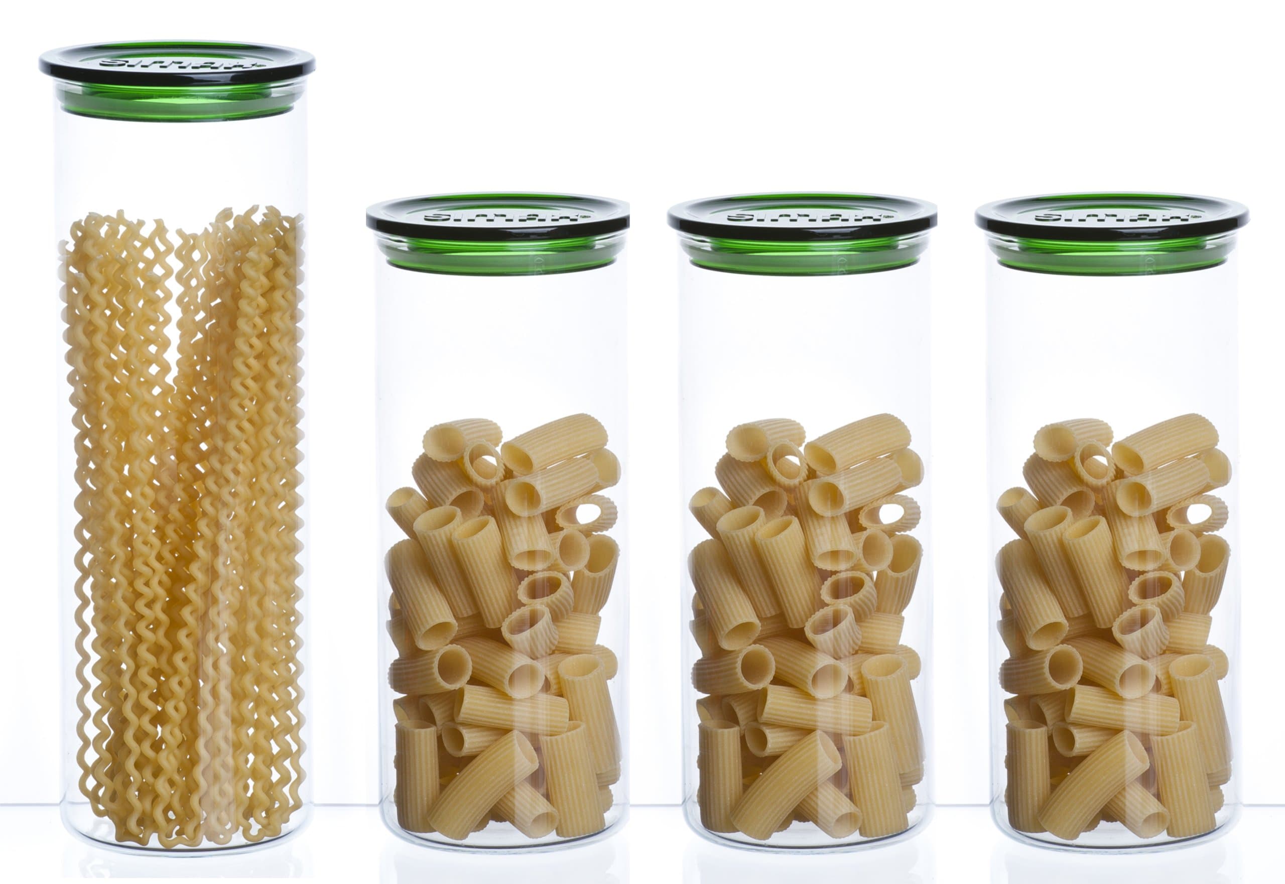 Bohemia Cristal Storage Container Glass 4-Piece Set green