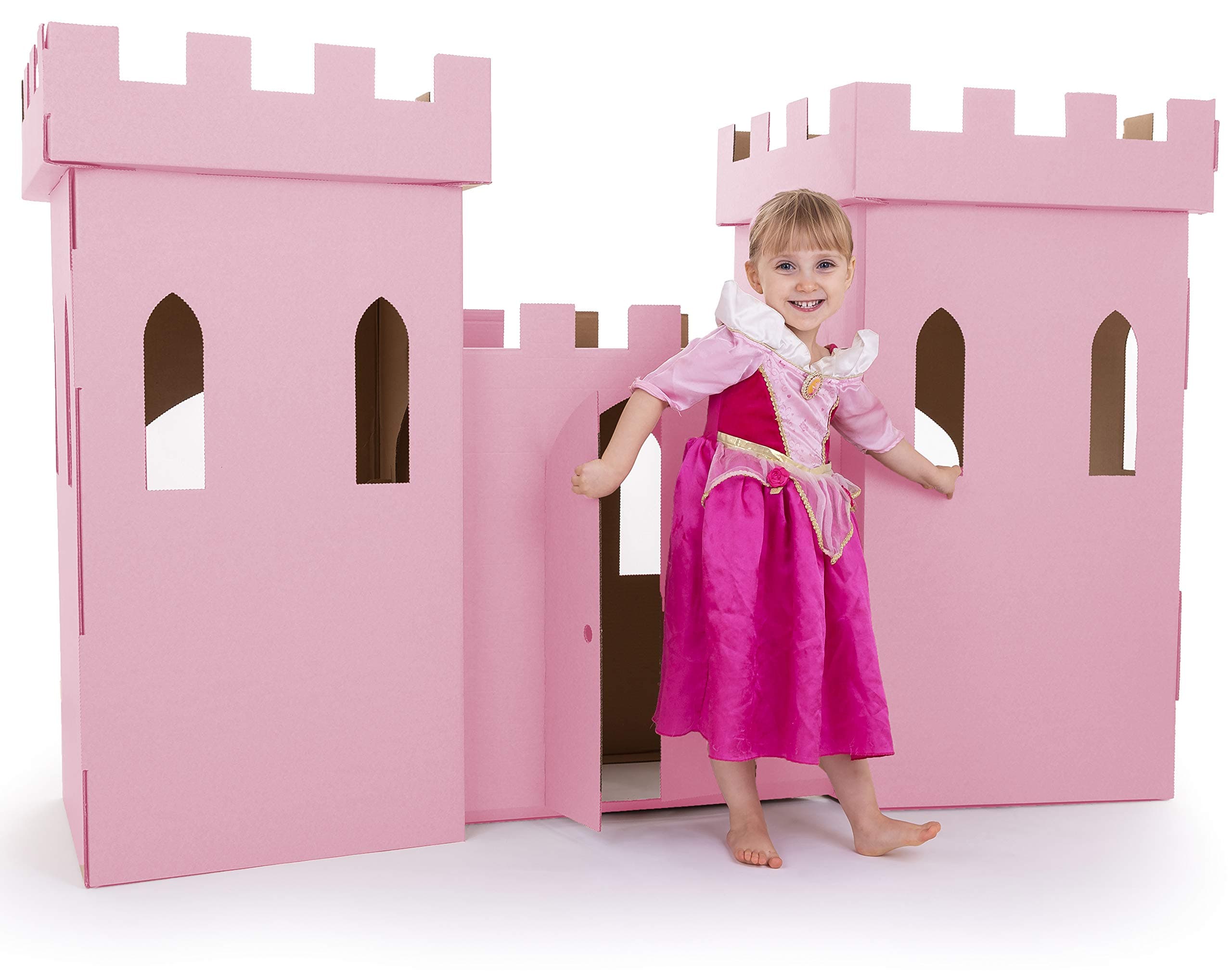 Kid-Eco Cardboard Castle Playhouse Kit - Pink