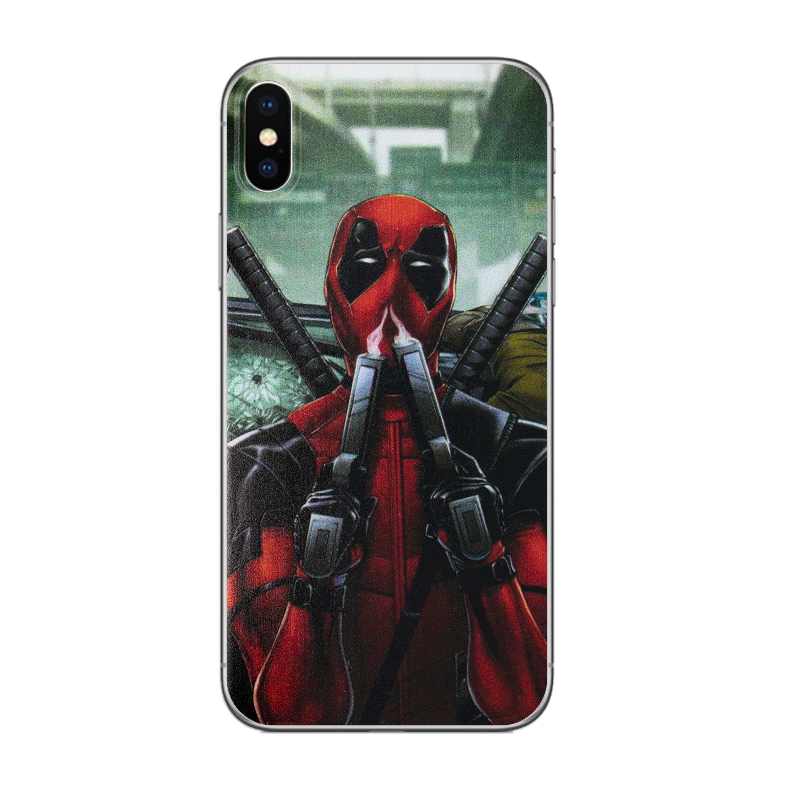 I-CHOOSE LIMITED Deadpool Case Phone Cover for Apple iPhone X/10 with Screen Protector/Gel/TPU/Sniffing Guns
