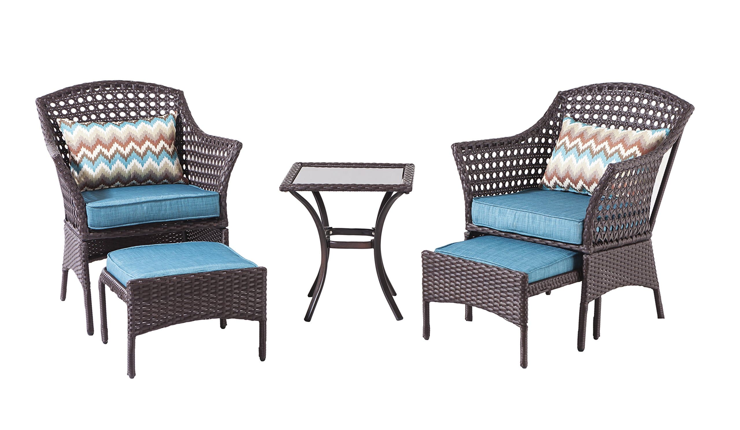 Backyard Classics Bainbridge 3-Piece Wicker Chair Set with Ottoman