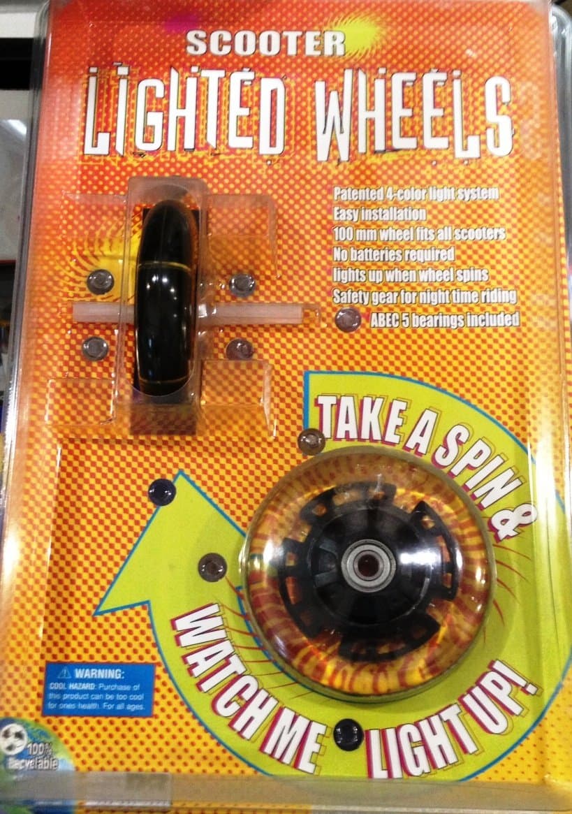 Light-up Scooter Wheels 4-Color-LED's 100mm