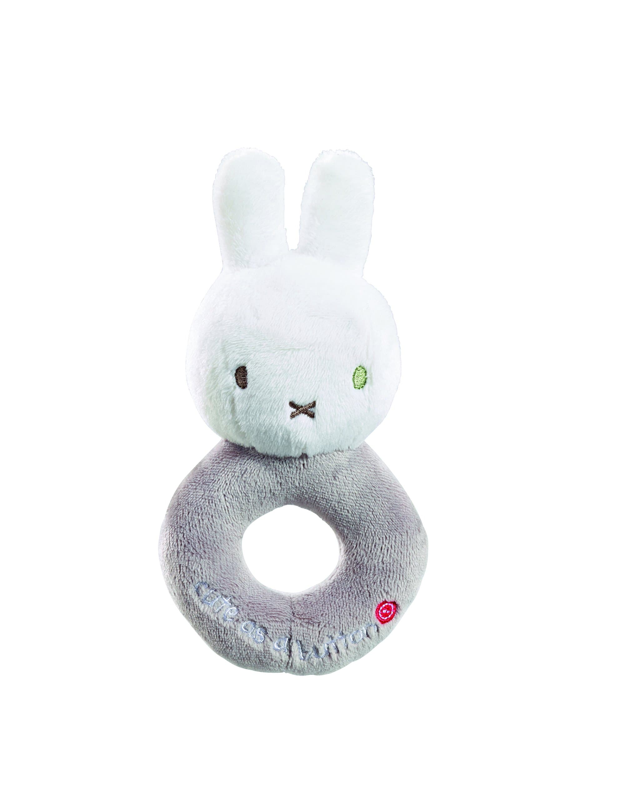 Miffy Cute as a Button Ring Rattle (White/Mink)