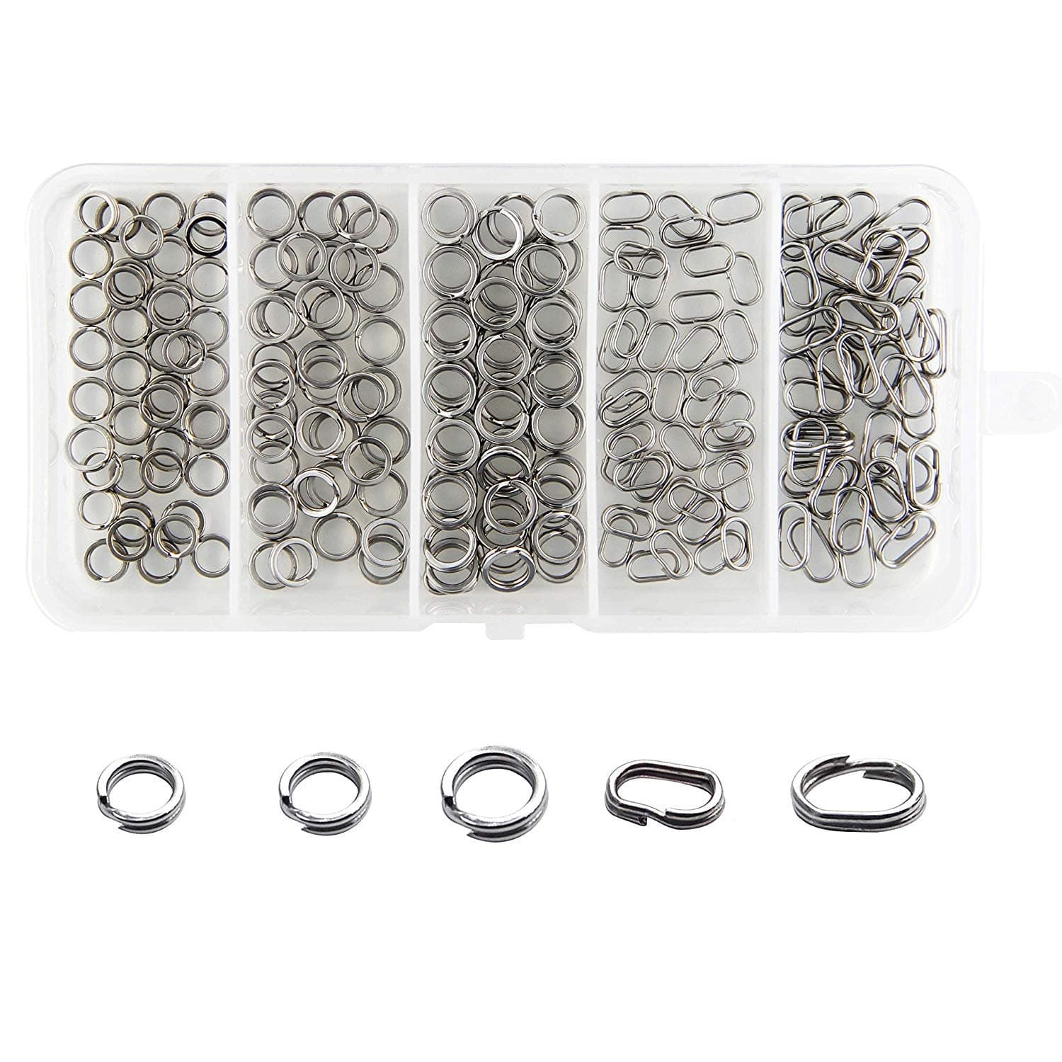 Shaddock Fishing 150pack/box Double Split Rings High Strength Heavy Duty Stainless Steel Fishing Split Ring Kit Fishing Lures Tackle Set-20lb to 80lb Test