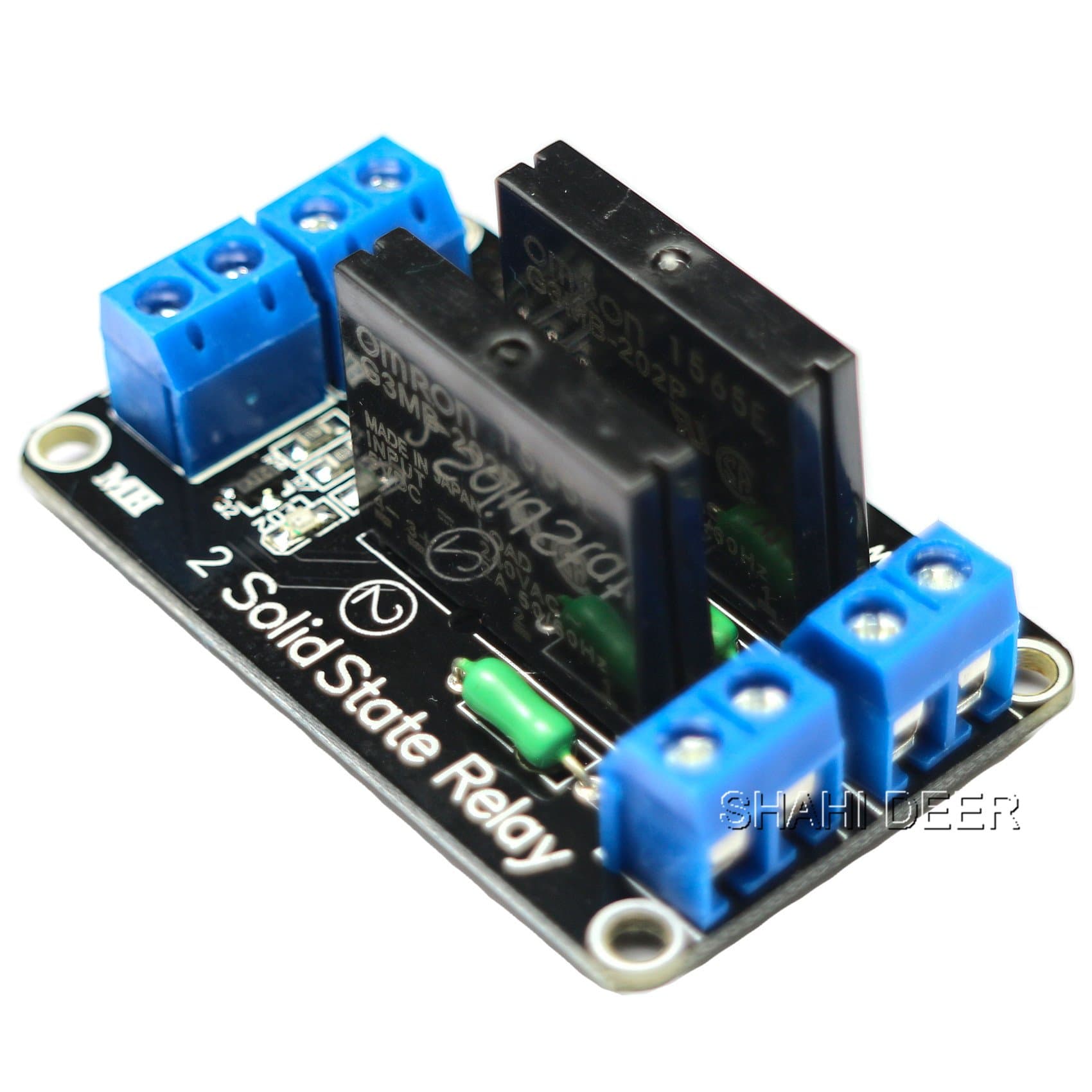 SHAHIDEER 2 Channel SSR Solid State Relay Board Power Switch 5V for Arduino UNO Raspberry Pi ARM DIY PIC